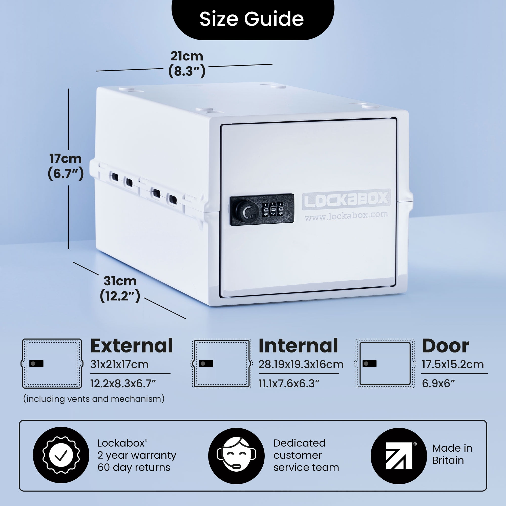 Lockabox One Lockable Storage Box, Secure Combination Safe for Food and Medicine (Opal White, 10.5 qt) enax8