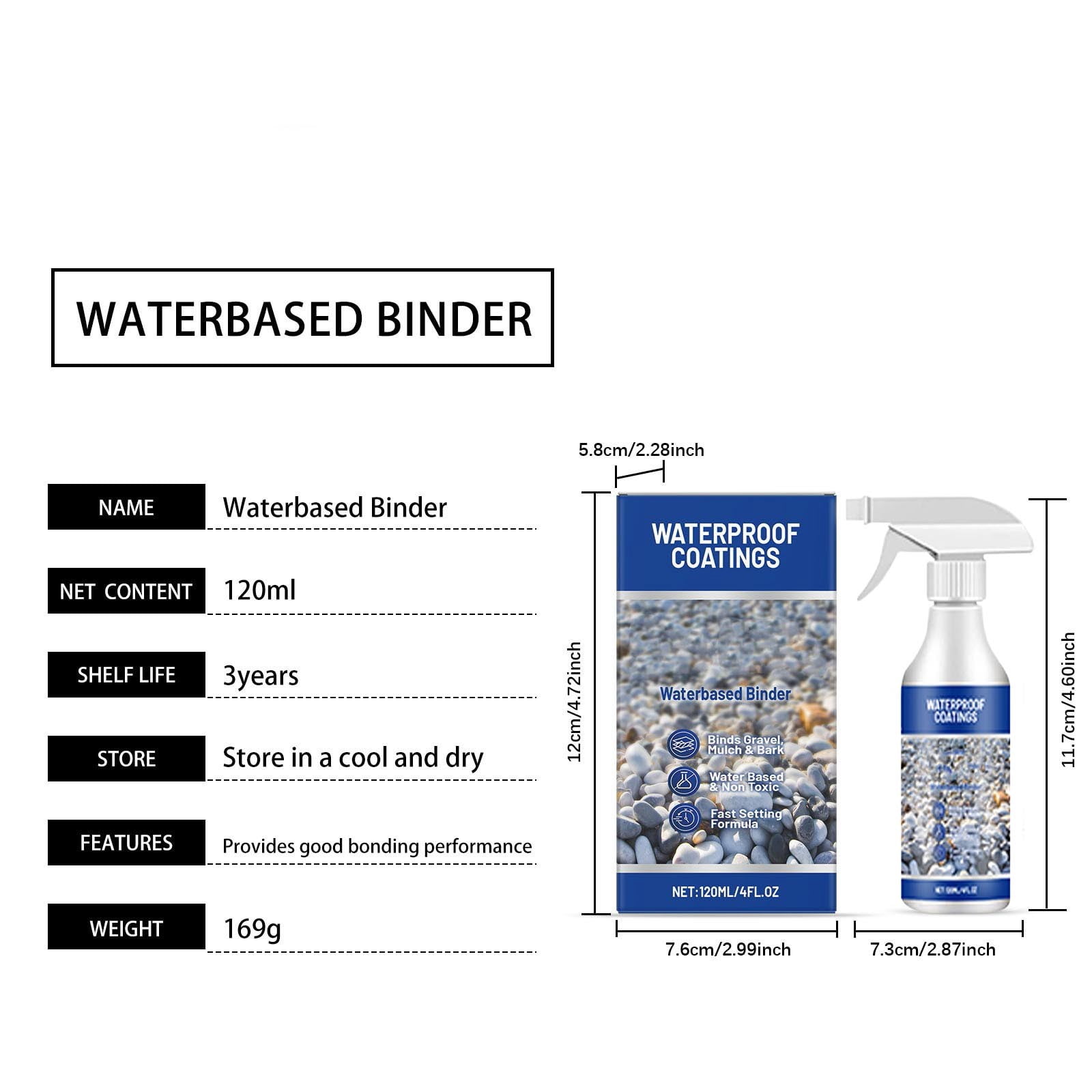niuniuniu Gravel Binder and Mulch Glue for Landscaping (Blue, 32 fl oz) 6juzx