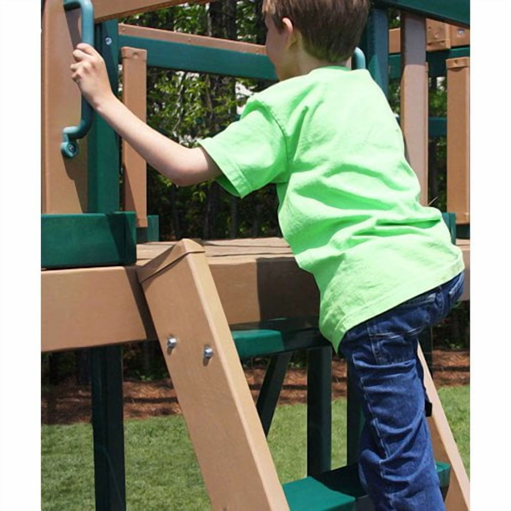 KidWise Congo Monkey Play System No. 5 with Swing Beam (Green, 1 Unit) yjl6o