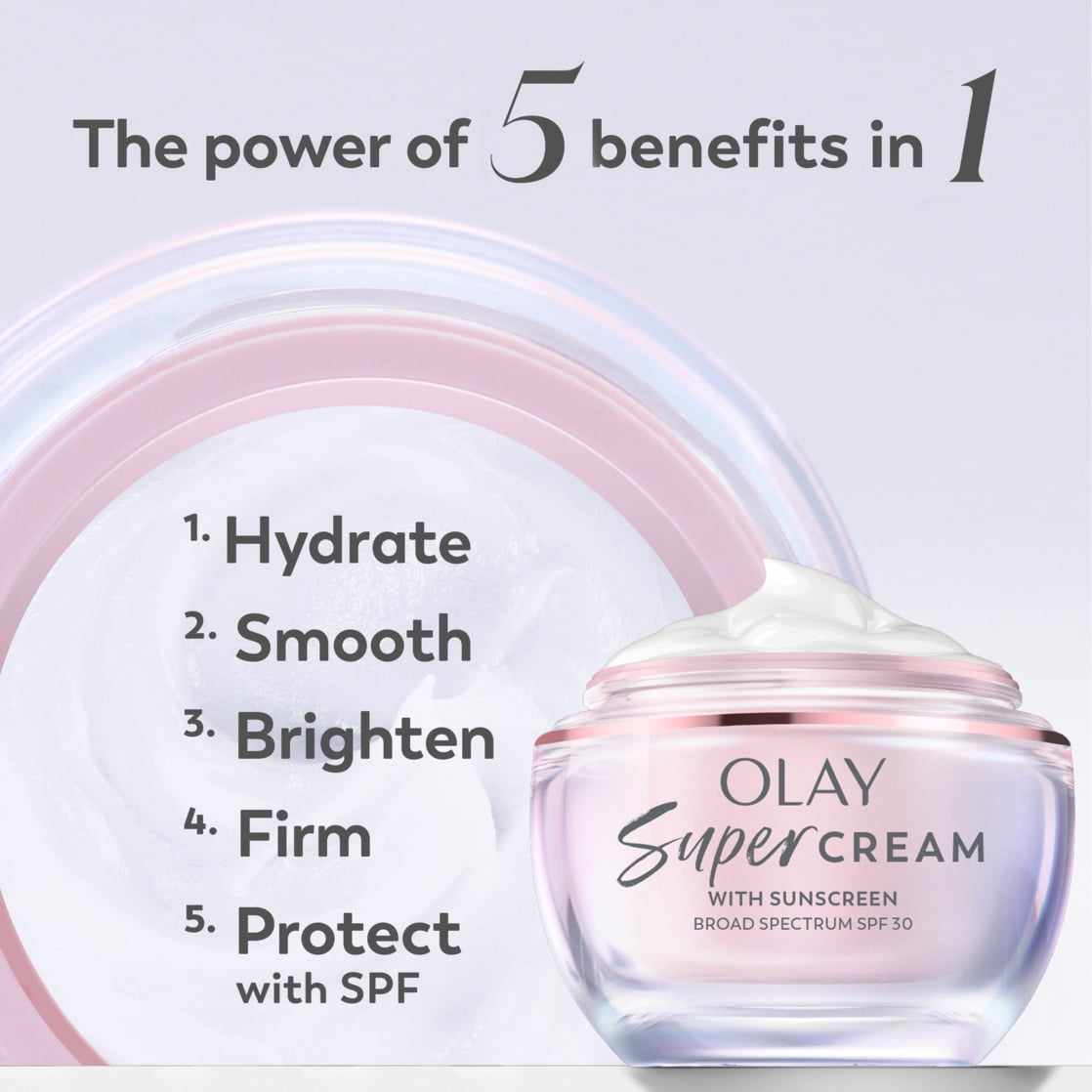 Olay Super Cream with SPF 30 Sunscreen, Lightweight Face Moisturizer with Niacinamide and Vitamin C (1.7 oz) bxs5q