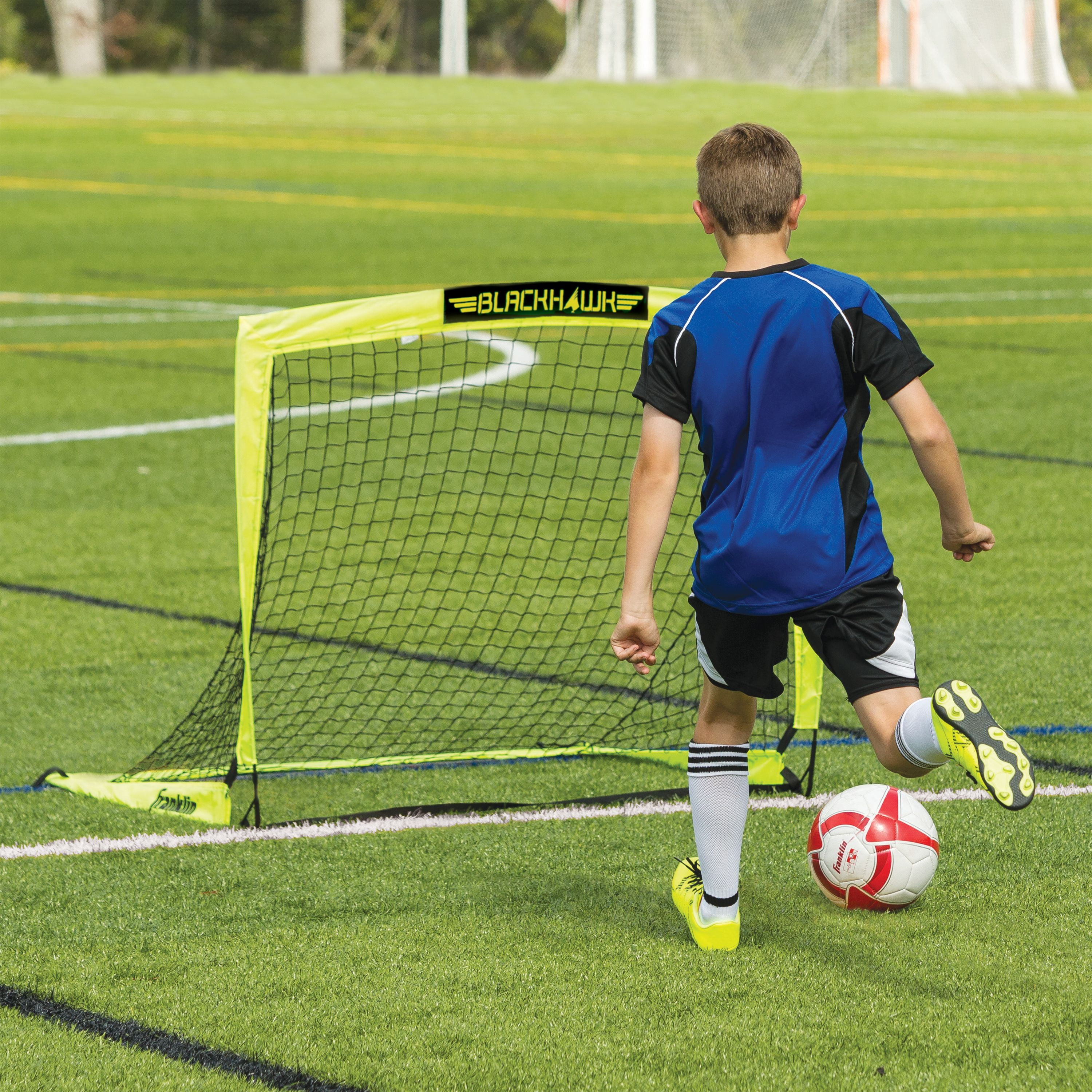 Franklin Sports Blackhawk Pop-Up Soccer Goal, Portable Training Net for Indoor and Outdoor Use (Yellow, 4 ft x 3 ft) g0q4r