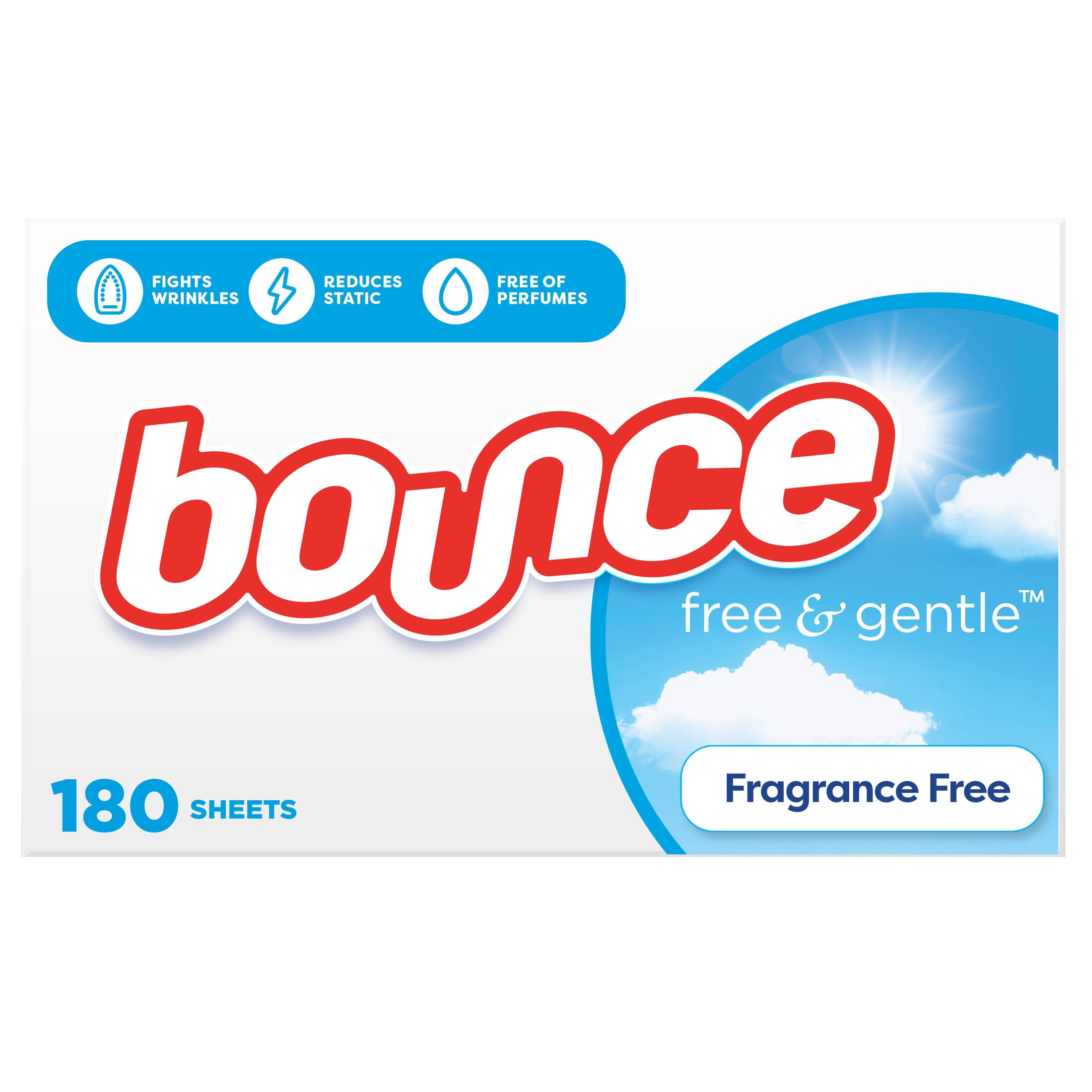 Bounce Fabric Softener Dryer Sheets, Free & Gentle, Unscented (180 Count) lt3o2