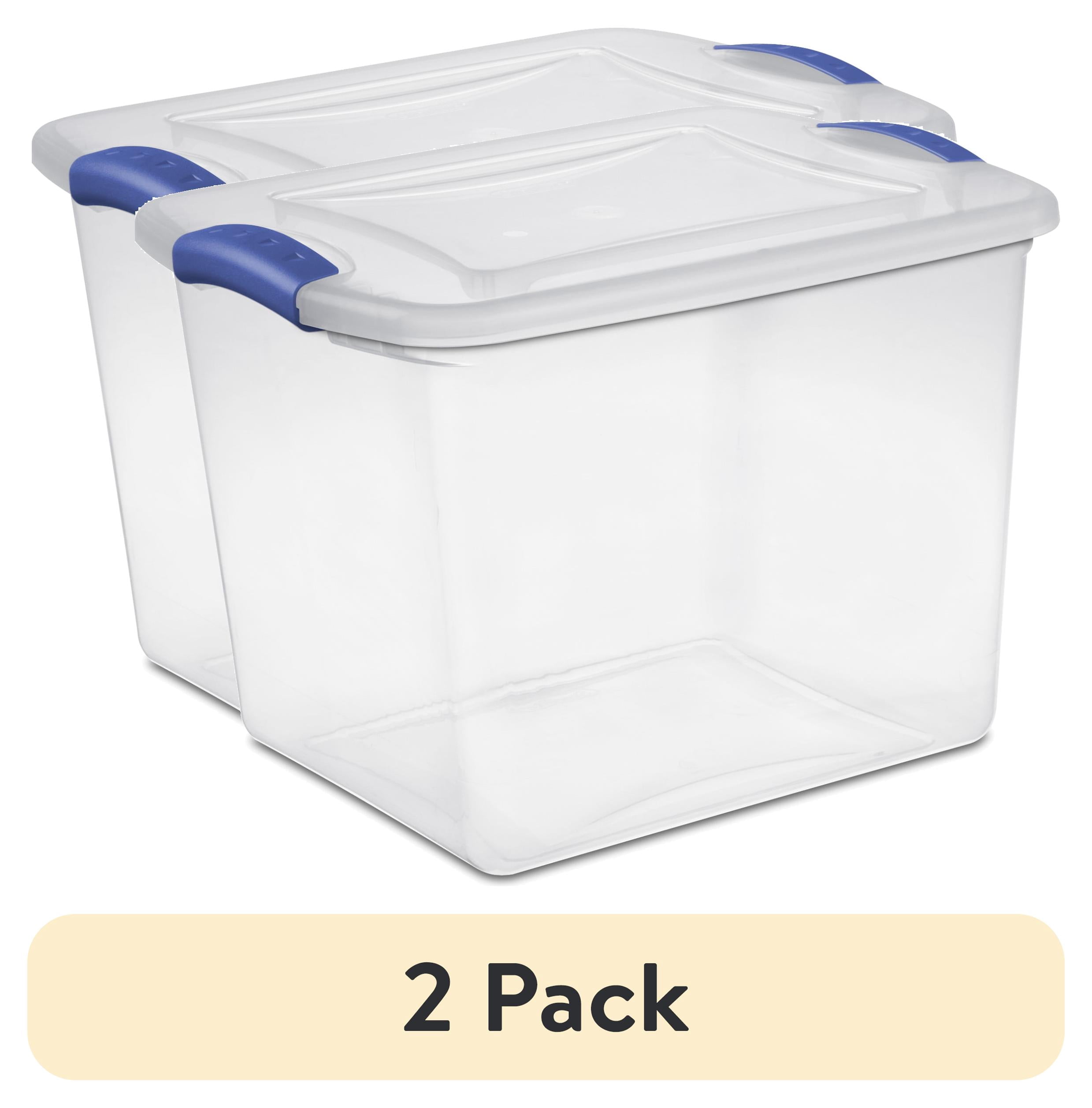 Sterilite 27 Quart Latching Storage Bin with Secure Lid (Clear, 2 Pack) vnt8o