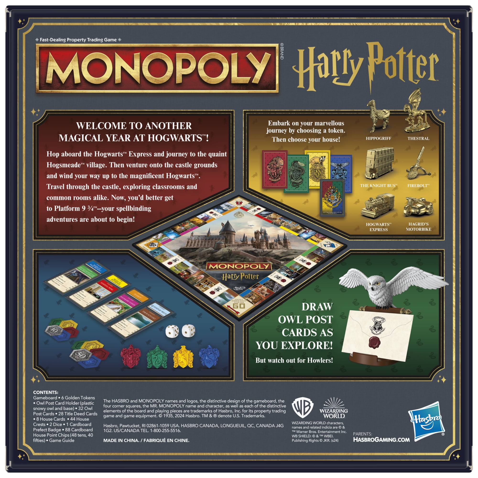 Monopoly Harry Potter Edition Board Game, Wizarding World Themed Strategy Game for Families (1 Set) kim33
