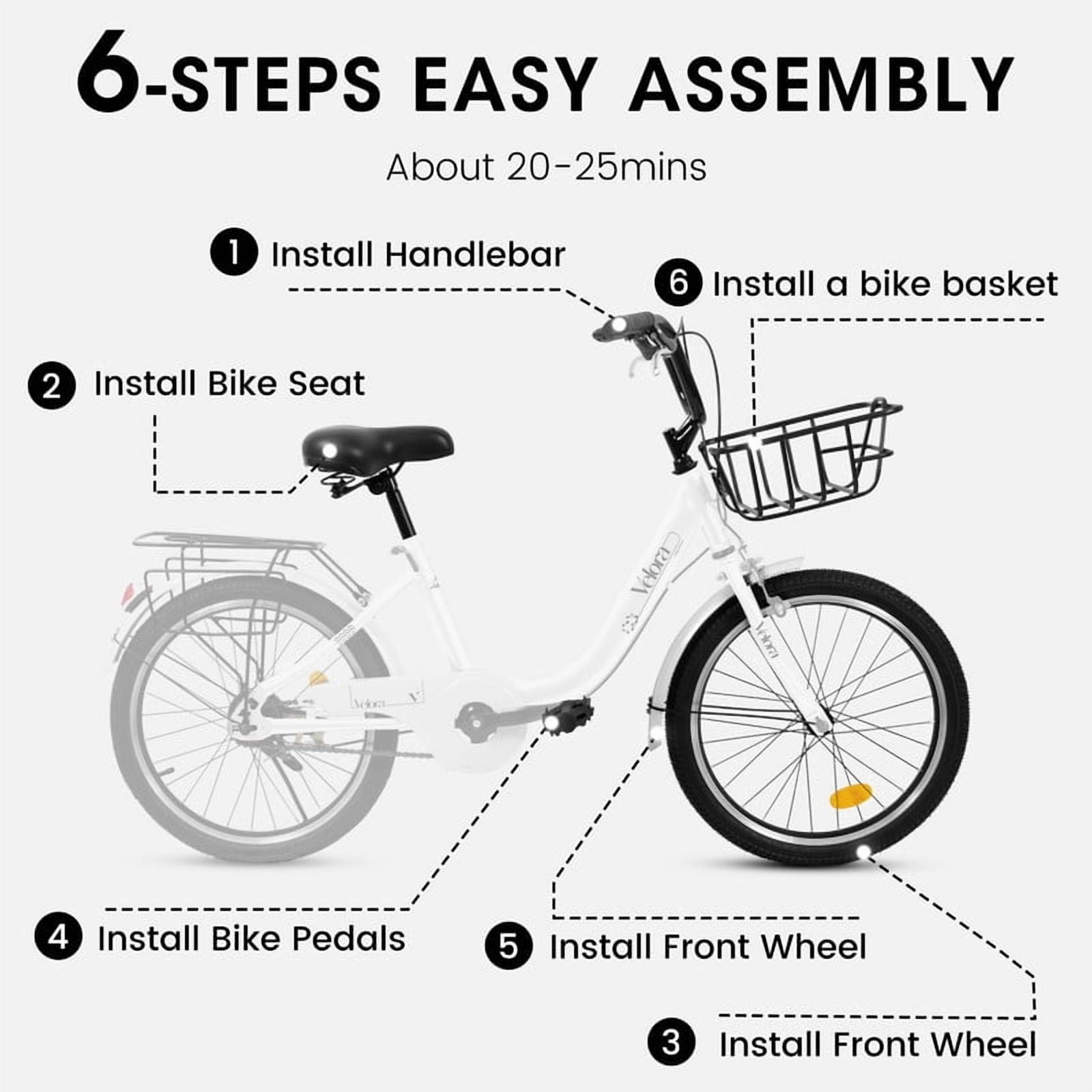 Gundir 20 Inch Kids Bicycle, Lightweight Steel Frame with Dual Braking System and Rear Rack (White, 20 in) ggwd9