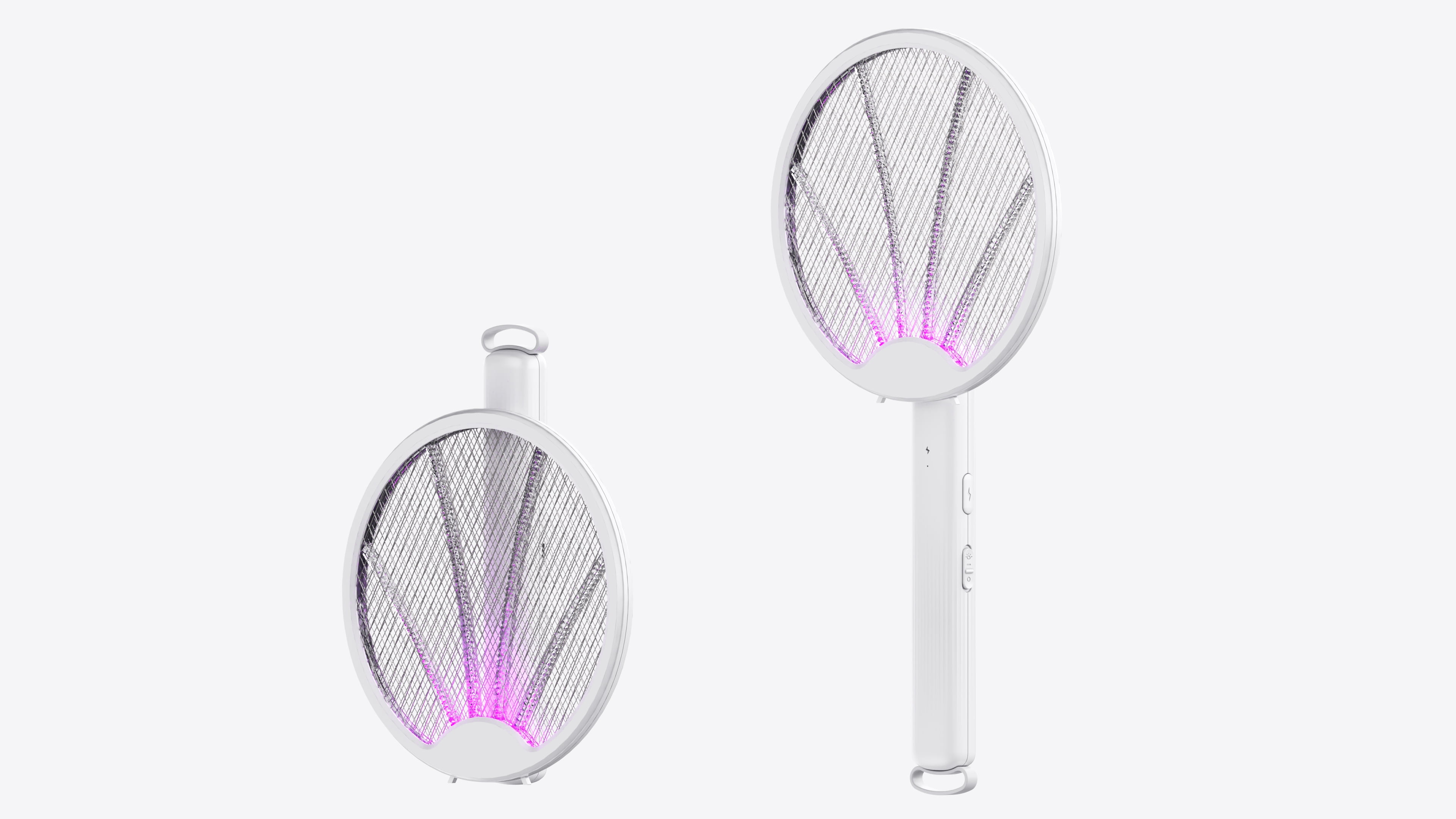 KME DAILYTRADE 2-in-1 Electric Fly Swatter Racket & Mosquito Trap Lamp (White, 16 in) ugajy