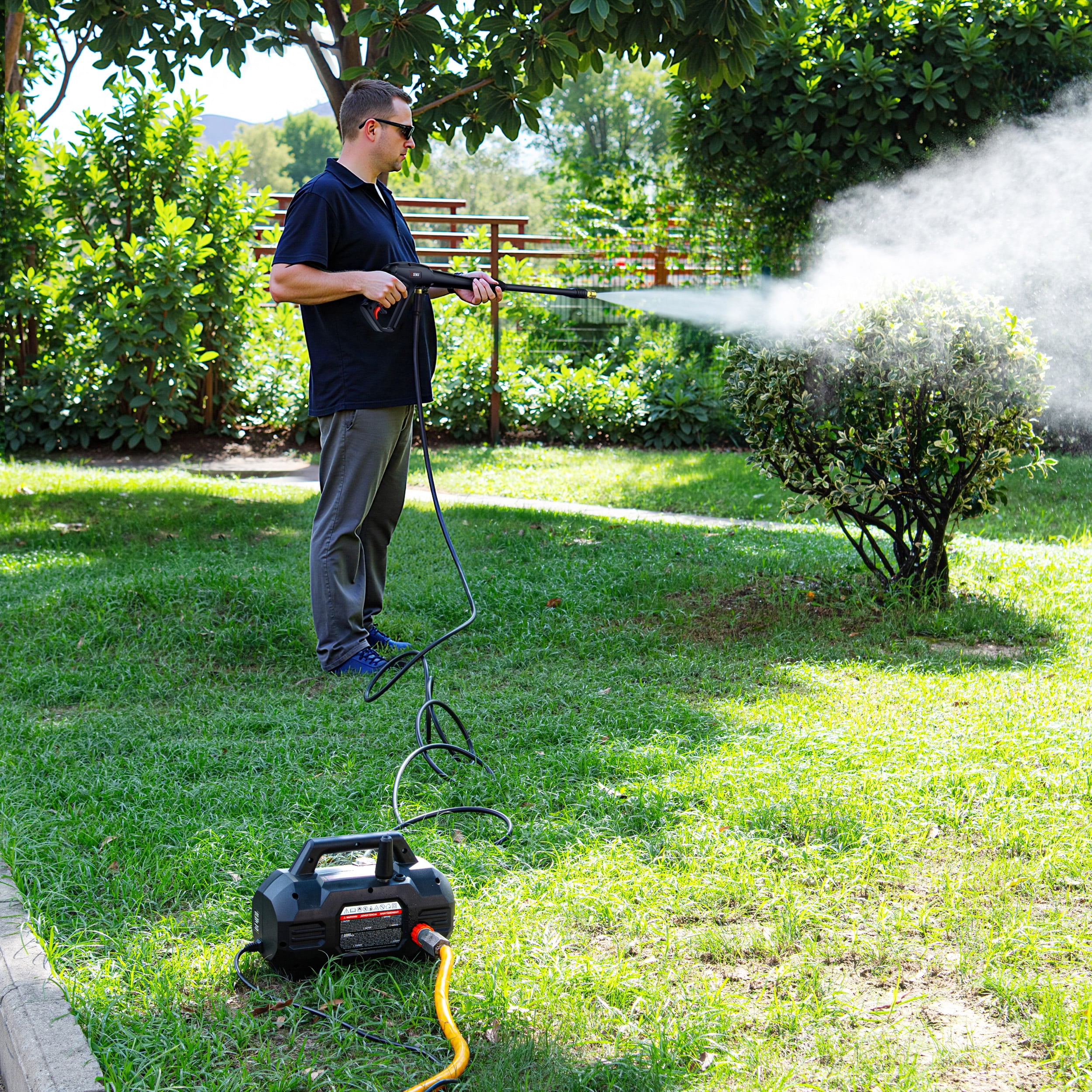Senix Electric Pressure Washer with Foam Cannon and Turbo Nozzle (2100 PSI, 1.63 GPM) xt5ey