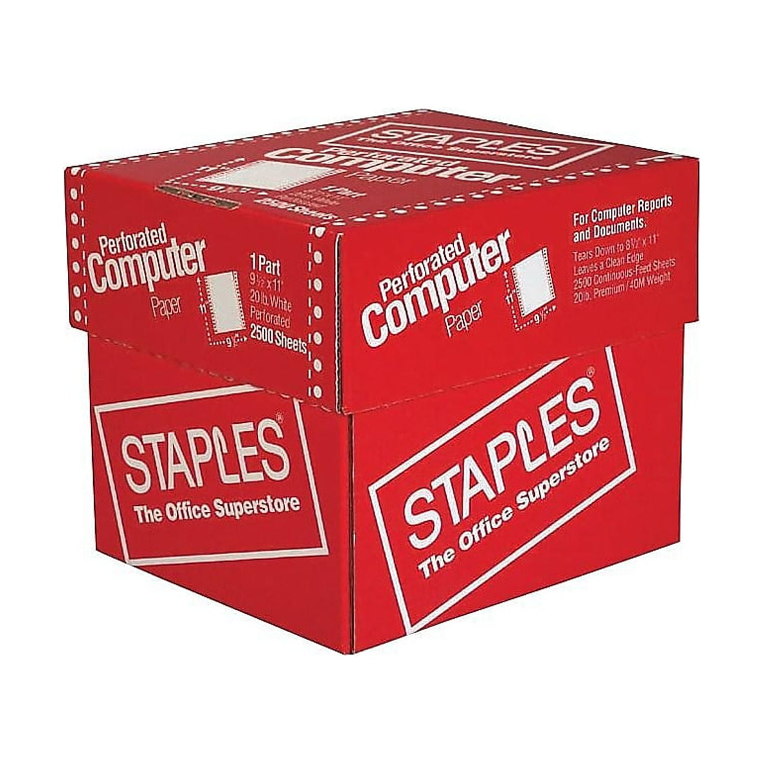 Staples Continuous Computer Paper Bond Paper for Dot Matrix Printers (White, 2500 Sheets, 9.5 in x 11 in) gh41f - Image 4