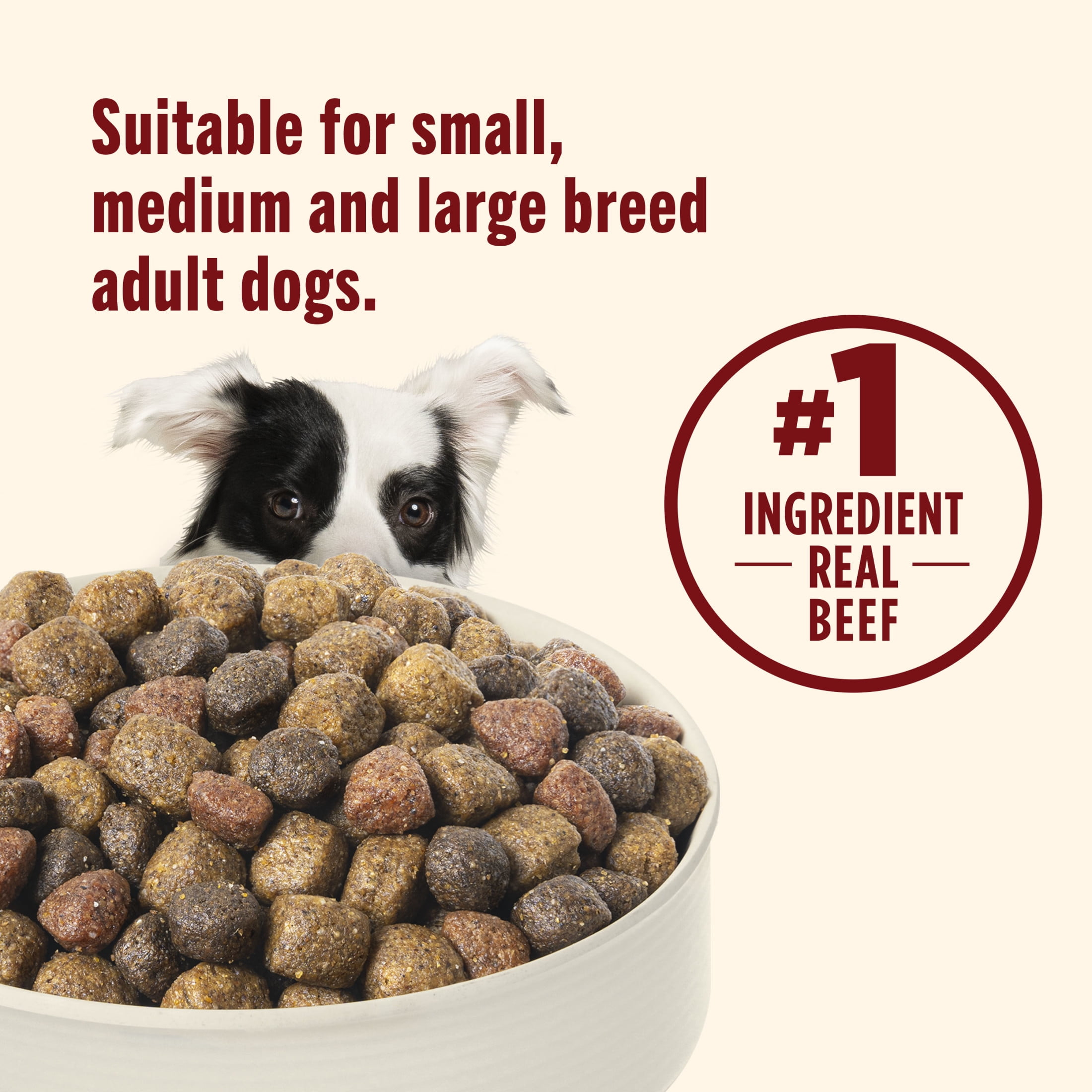 Rachael Ray Nutrish Natural Dry Dog Food, Real Beef, Pea & Brown Rice Recipe (Brown, 6 lb) 72gnc