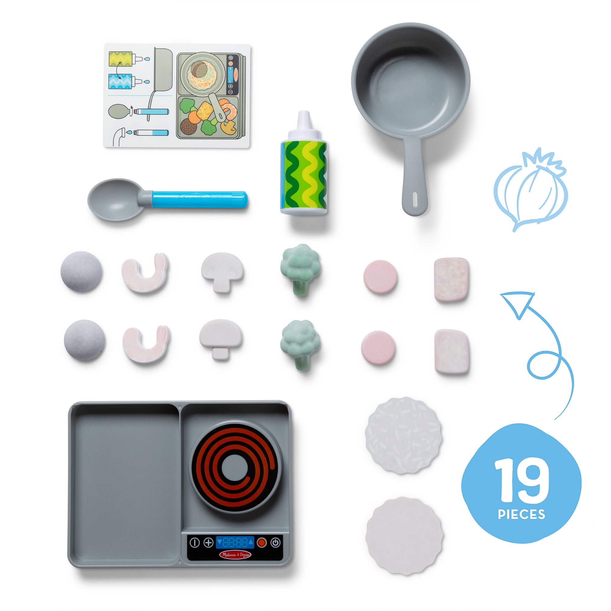 Melissa & Doug Simmer & Stir Stovetop Play Set with Color Changing Food (1 Set) kb0sh