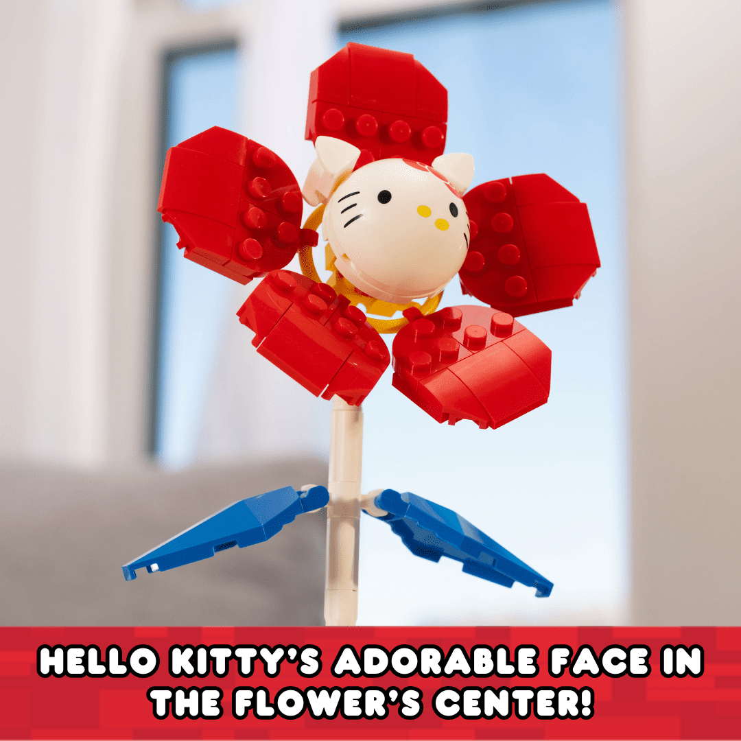 Brickcraft Hello Kitty Flower & Vase Building Kit (Decorative Floral Bouquet Set, 115 Pieces) tn9hd