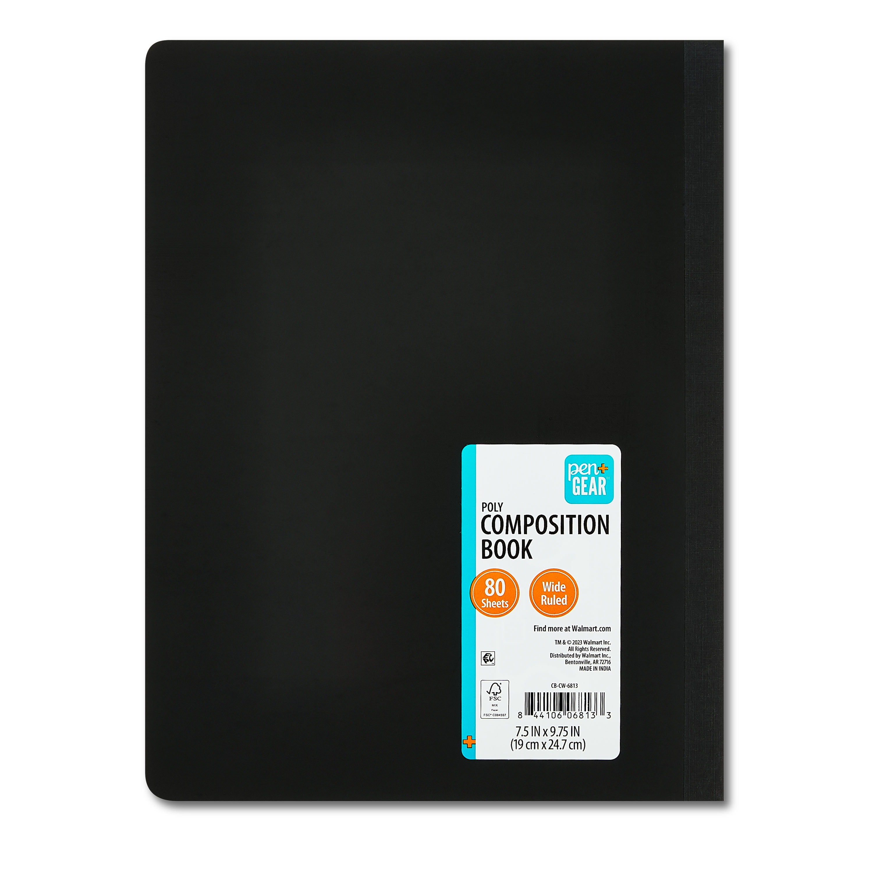 Pen+Gear Wide Ruled Composition Book, Durable Poly Cover, Gamer Design (Black, 7.5 in x 9.75 in) sc79y