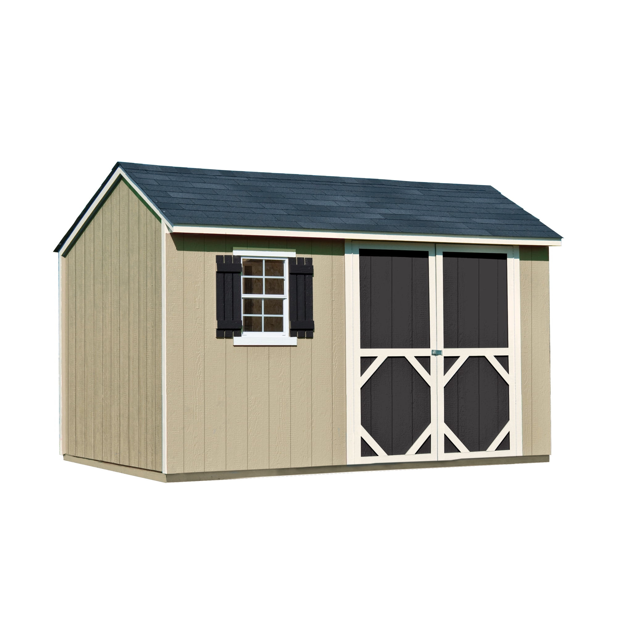 Handy Home Products Augustine Outdoor Wooden Storage Shed (Brown, 12 ft x 8 ft) n2obd