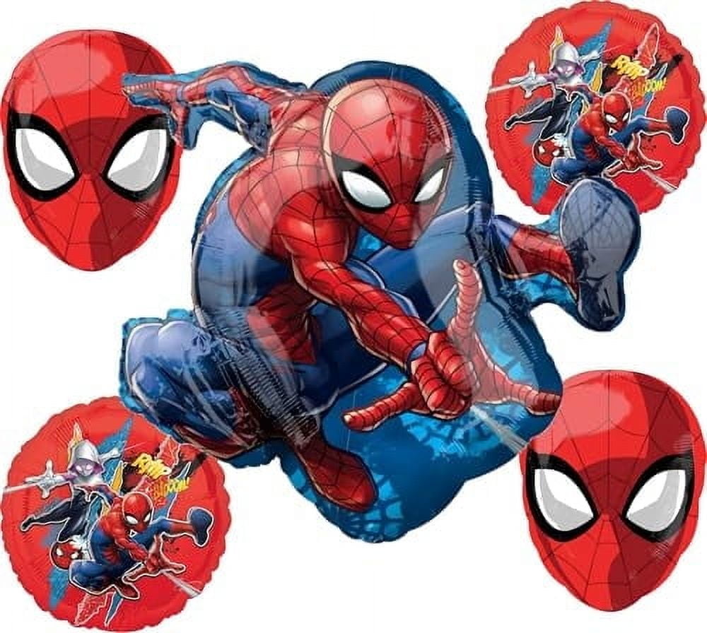 Anagram Spider-Man Birthday Party Balloon Bouquet Decoration Set (5 pc) daxmo