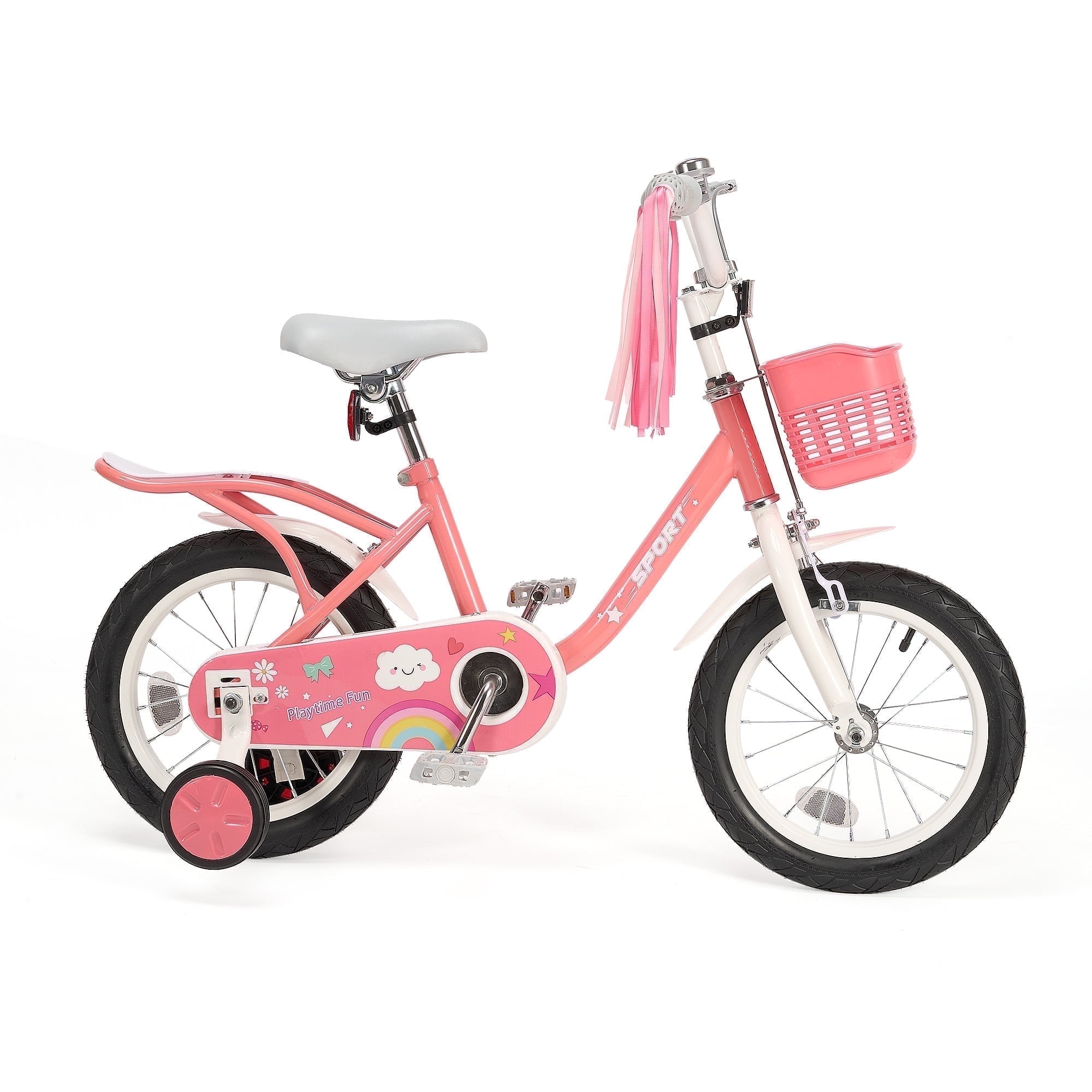 Naipo 12 Inch Kids Bike with Training Wheels, Beginner Bicycle for Toddlers (Pink, 12 in) kmfhb