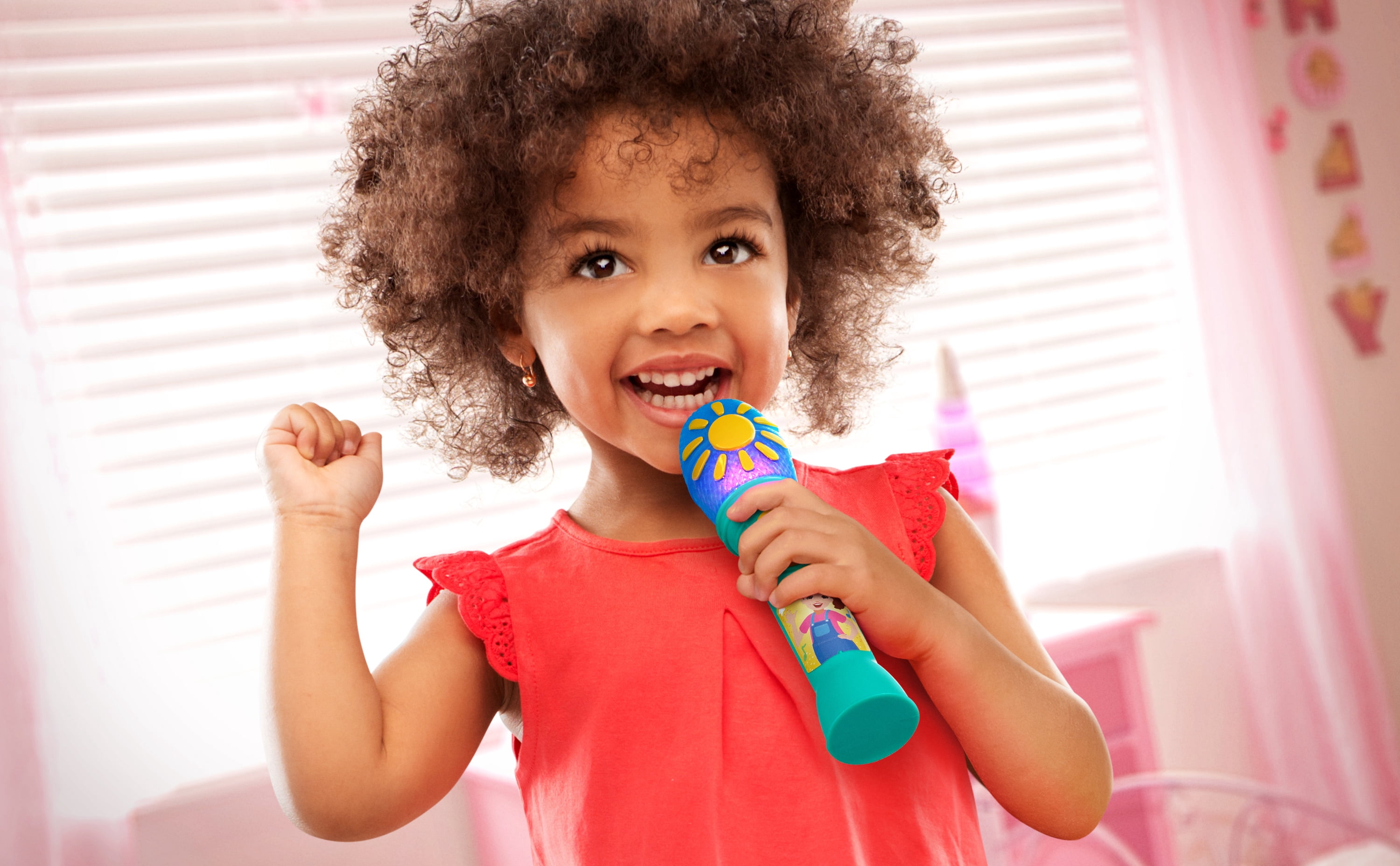 Ms. Rachel Sing Along Microphone with Built-in Music and Flashing Lights (Blue) boequ