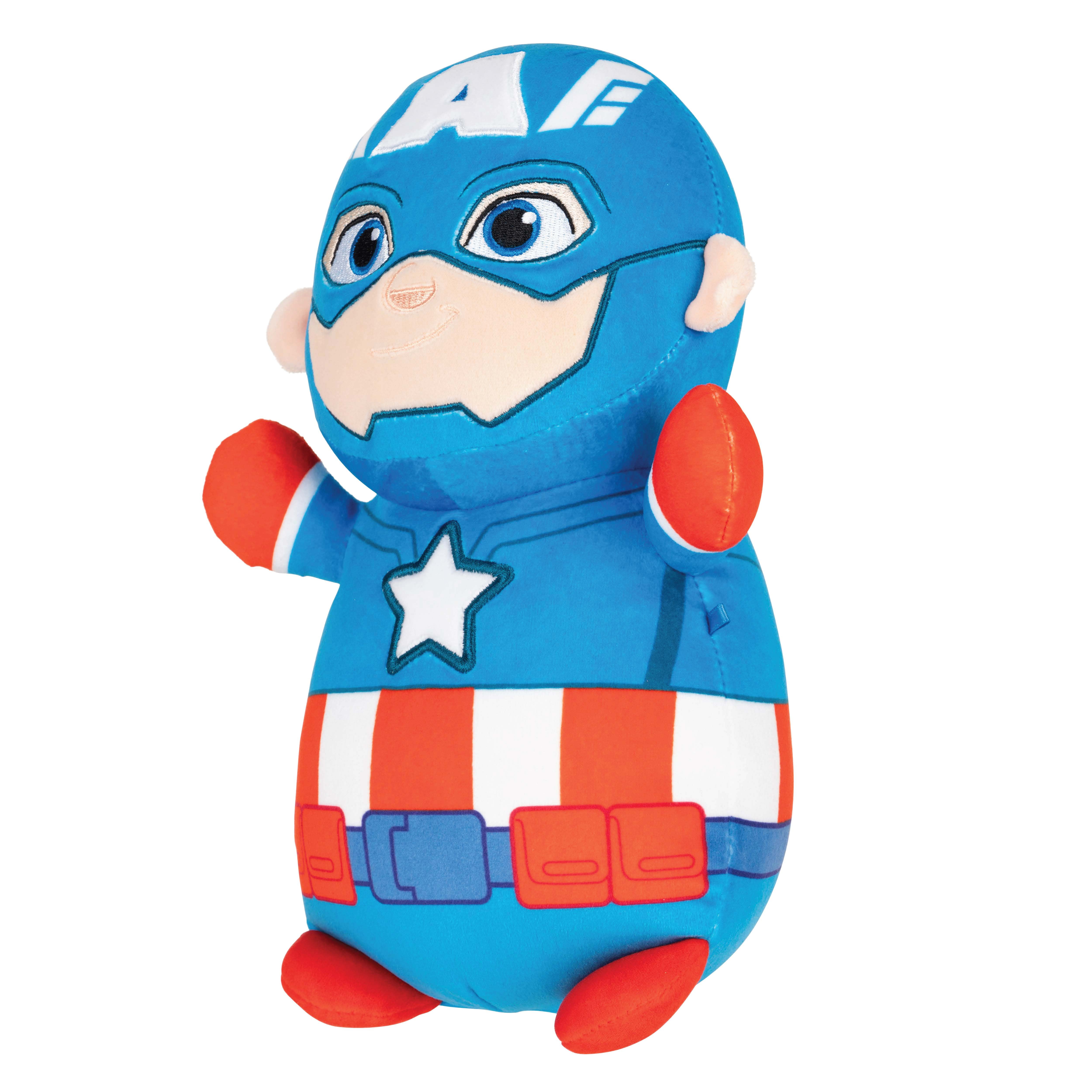 Squishmallows Marvel Captain America HugMees Plush Toy (Blue/Red, 10 in) egbm0