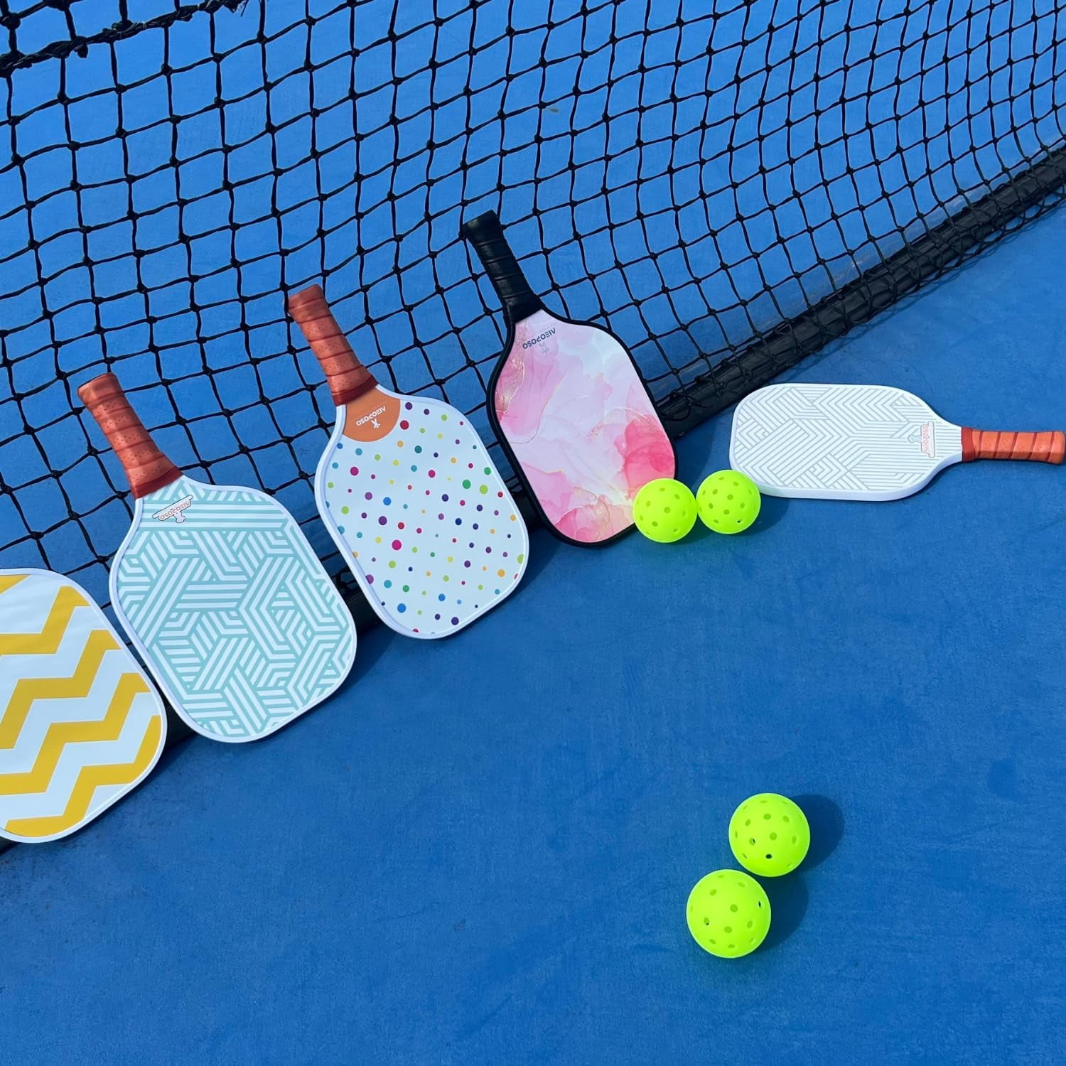 Aieoposo Fiberglass Pickleball Paddle Set with Cover and Wristbands (White, 1 Pack) 6fh86