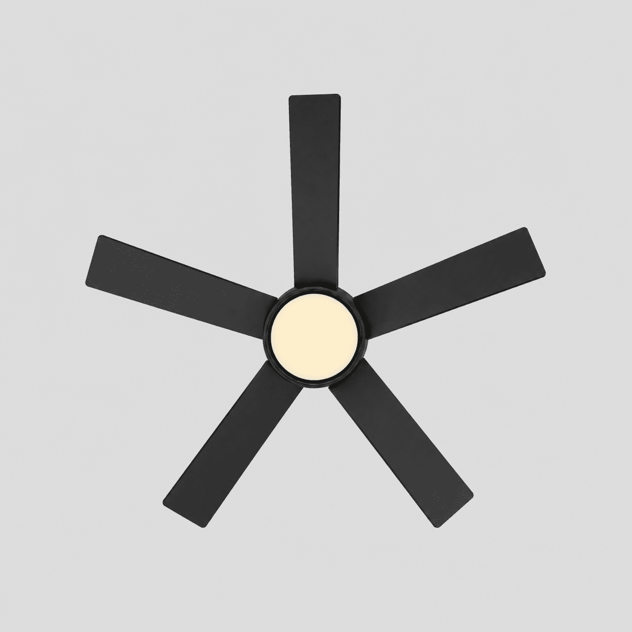 Mainstays 52-Inch Low-Profile DC Ceiling Fan with Integrated LED Light and Remote Control (Black, 52 in) 5s4jt