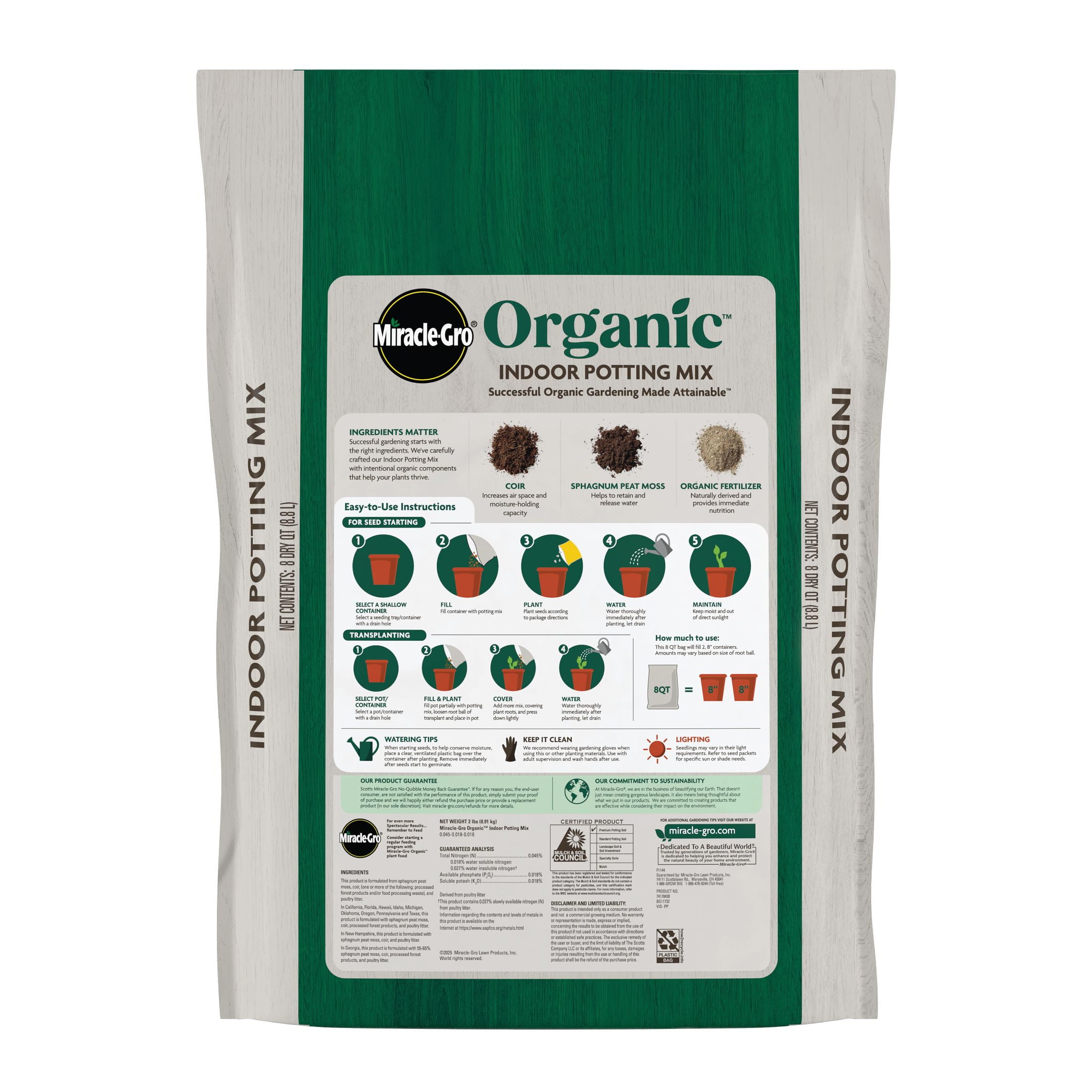 Miracle-Gro Organic Indoor Potting Mix for Container Plants (8 qt) lgg3r - Image 9