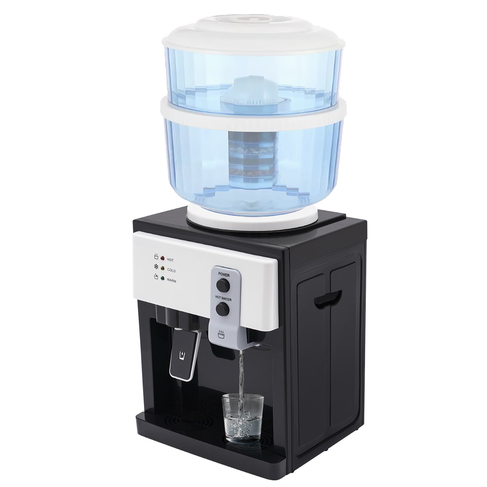 Generic Top Loading Water Cooler Dispenser (Hot and Cold, Countertop, Black, 5 gal) cijib