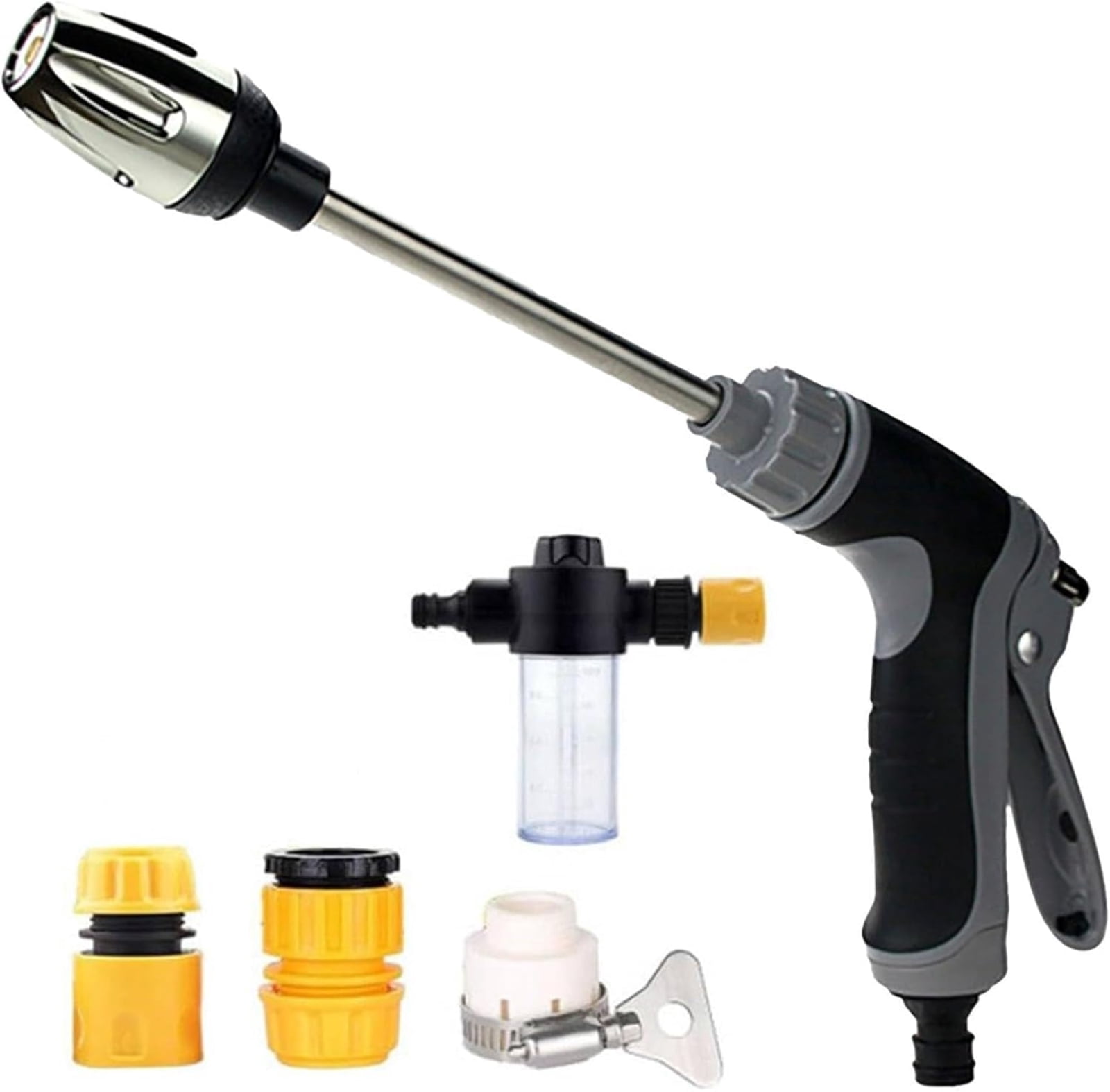 SRVOG Handheld Pressure Washer with Foam Tank, 3 Spray Modes, 360-Degree Rotating Nozzle for Outdoor Cleaning (15 in) xqbdm