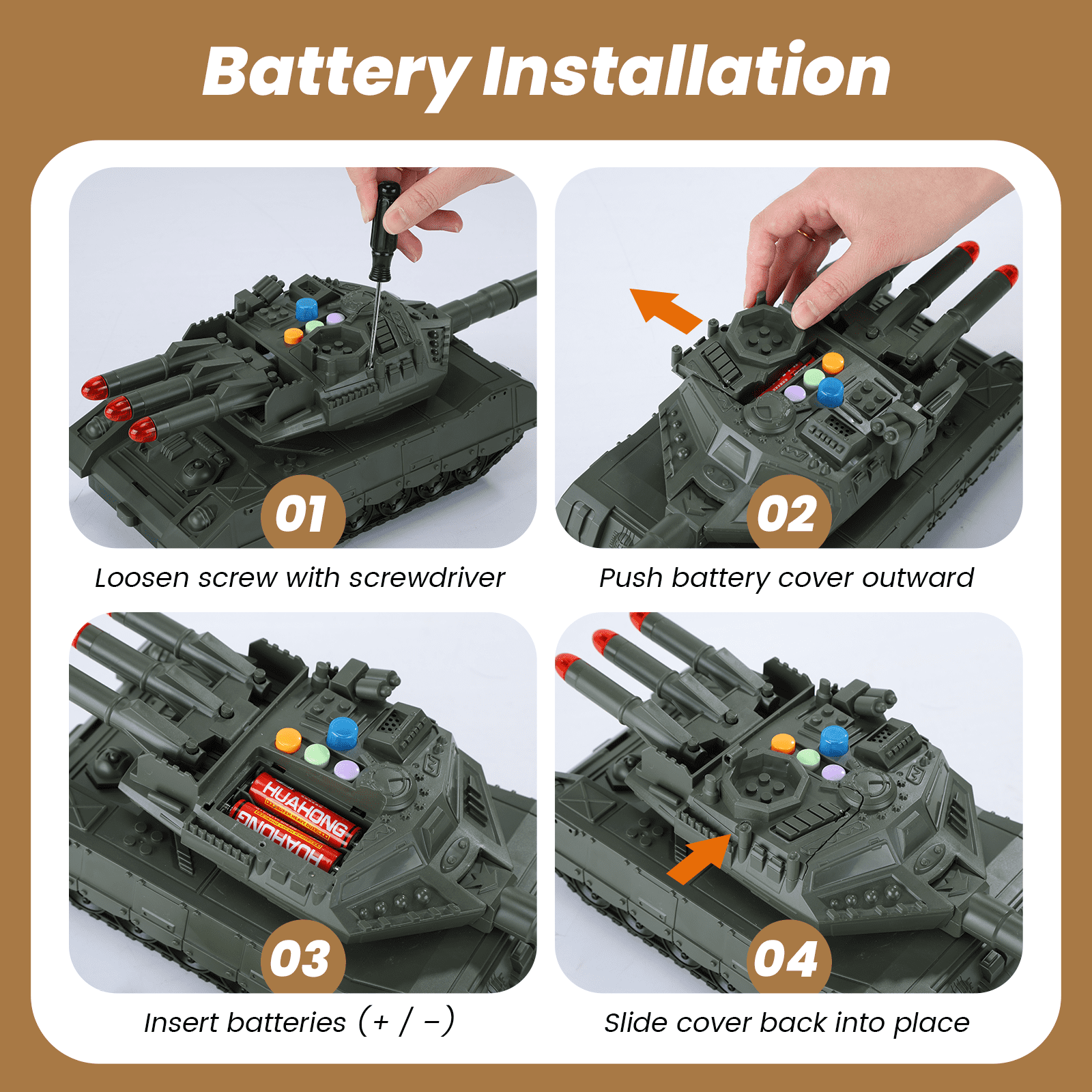 JoyStone Military Vehicle Set Battle Tank Toy with Realistic Light and Sound (6 Pack, Multi-Color) obcu4