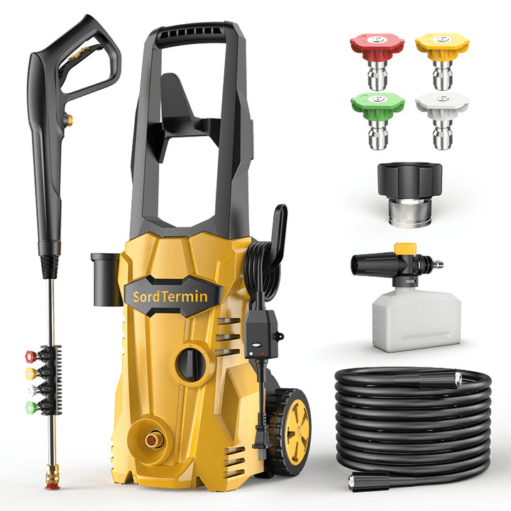 Flybrother Electric Pressure Washer with Foam Cannon and 4 Quick-Connect Nozzles (35 ft Hose, 20 ft Power Cord) flpzd