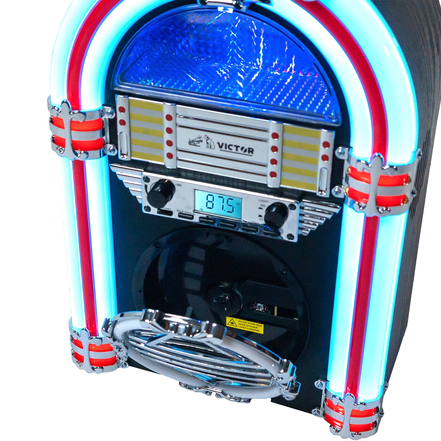 Victor Broadway Desktop Bluetooth Jukebox with CD Player and FM Radio (Blue) s5rtv - Image 3