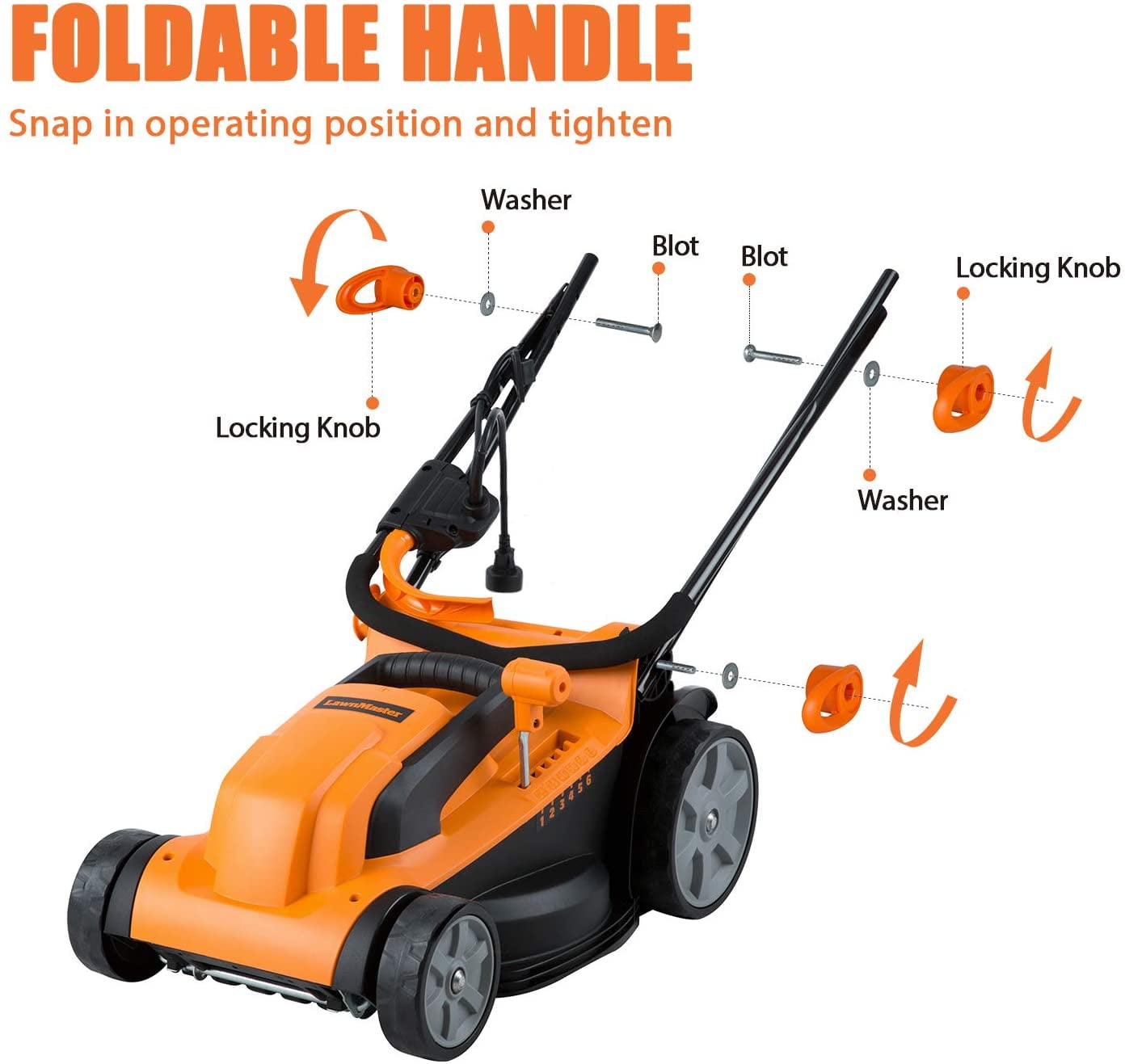 LawnMaster MEB1114K Electric Corded Lawn Mower, 11AMP High-Performance Motor, 15-Inch Cutting Deck (15 in) s1l5k