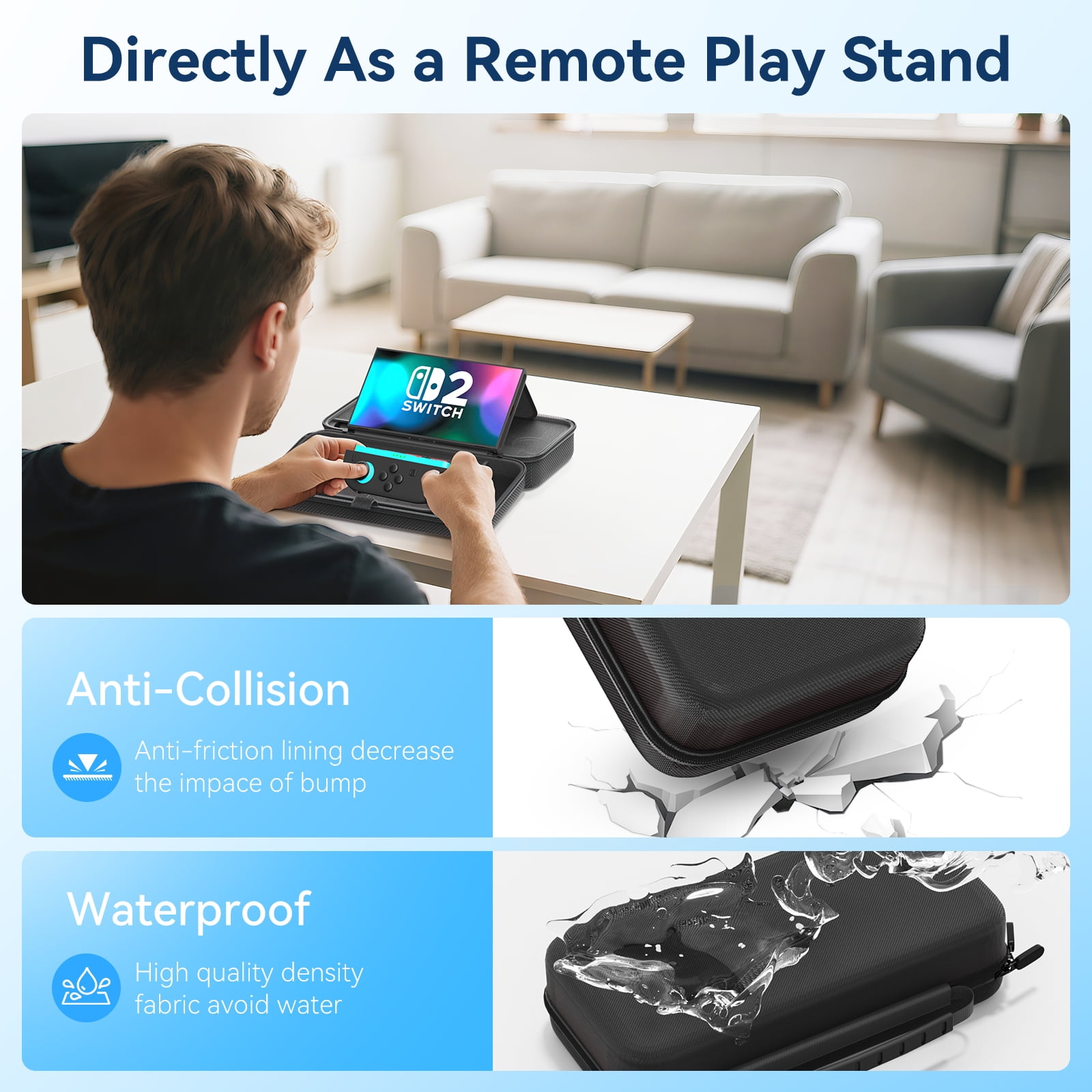 OIVO Carrying Case for Switch 2, Switch OLED, and Original Console (Black, 20 Game Card Slots) 1usvj