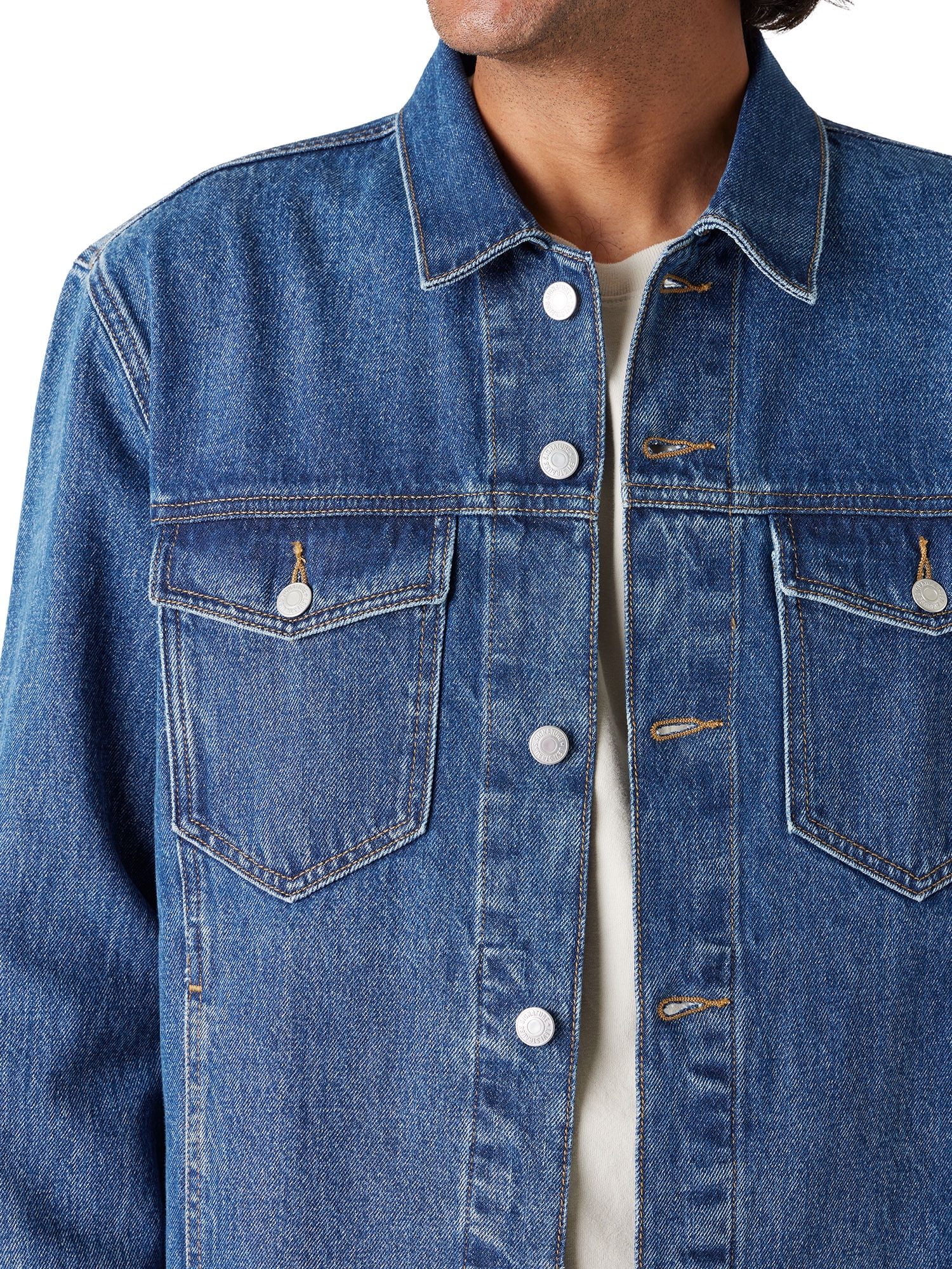 Levi Strauss Signature Men's Original Trucker Jacket (Blue, L) p0ov7