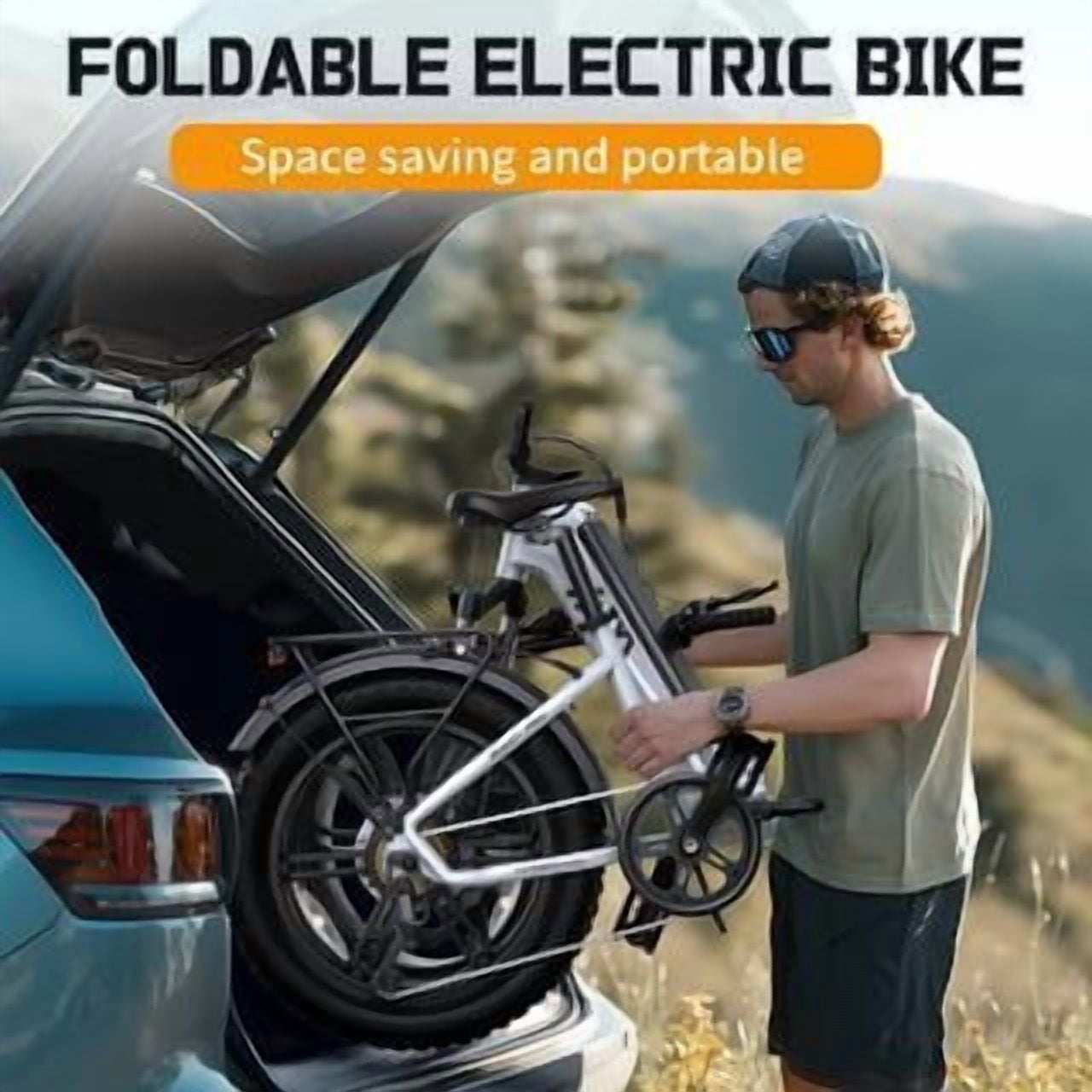 YHR Electric Mountain Bike, 20 in Fat Tire E-Bike with 749W Motor and 60 Mile Range (White, 20 in) 7dxj4