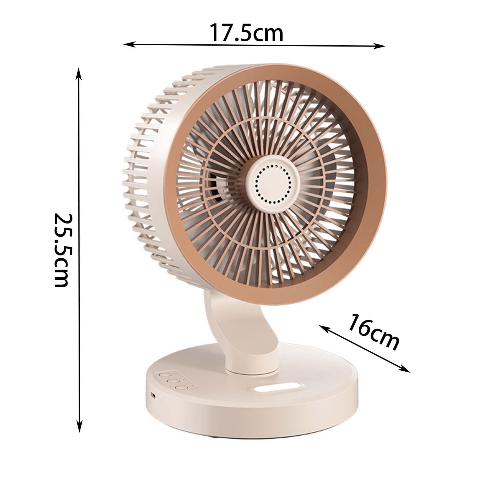 Specollect Oscillating Desk Fan with Remote Control, Quiet Brushless Motor, Night Light and Aromatherapy (Beige, 1 Pack) zrd3v