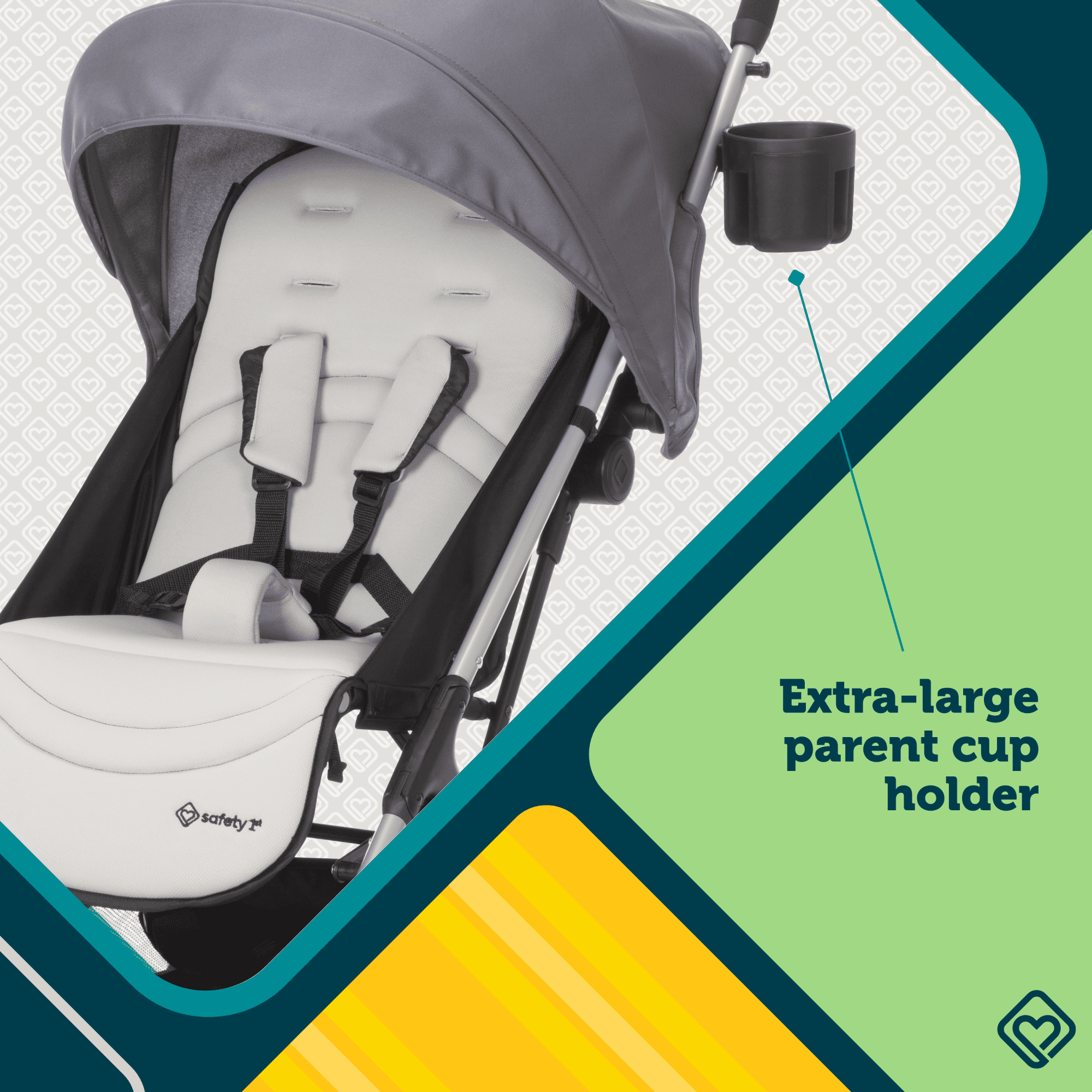 Safety 1st Easy-Fold Compact Stroller, Lightweight Travel Stroller with Sun Canopy (White, 17 lb) cd1a1
