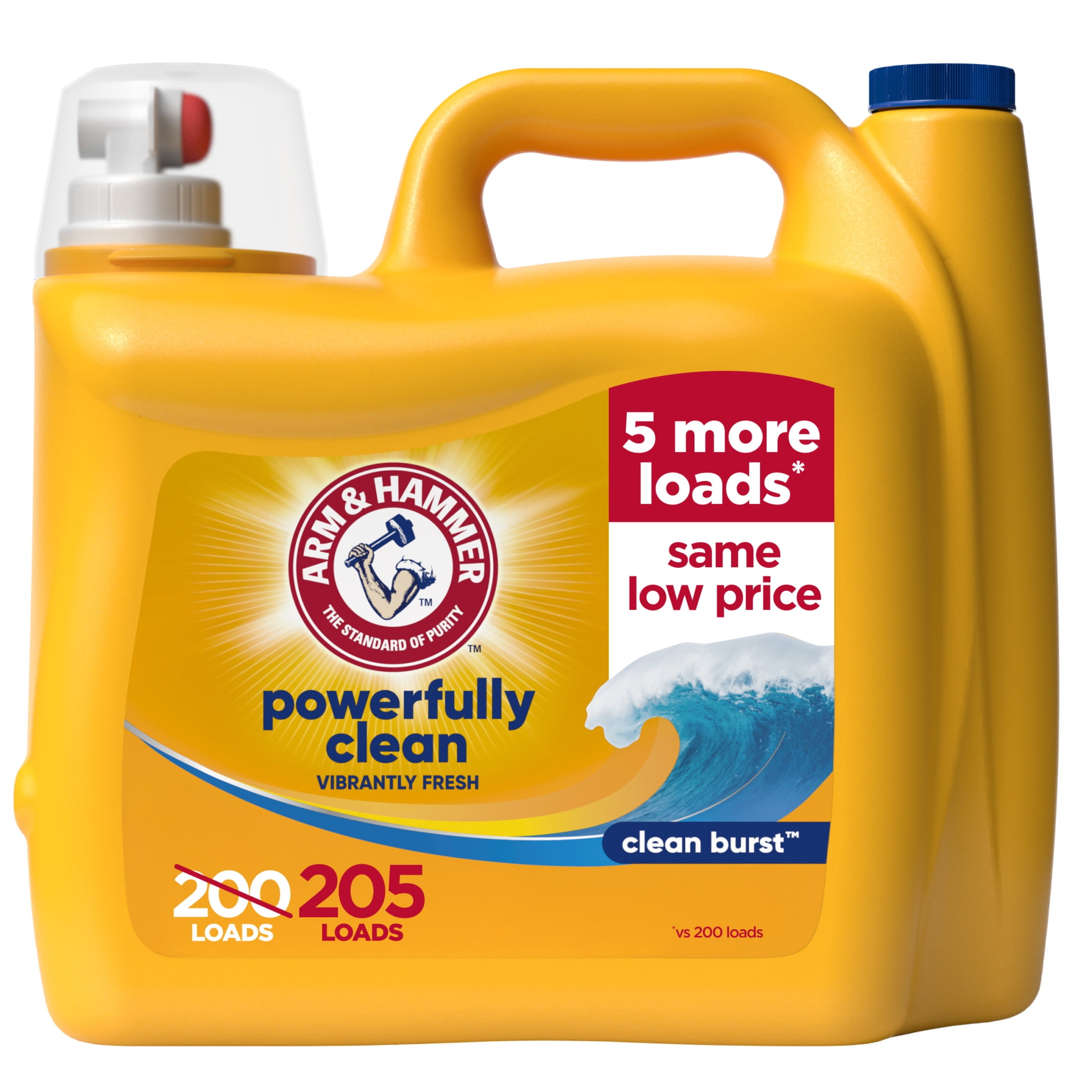 ARM & HAMMER Laundry Detergent Liquid, Clean Burst, Deep Cleaning Formula (Clean Burst, 205 fl oz) 5dw9c