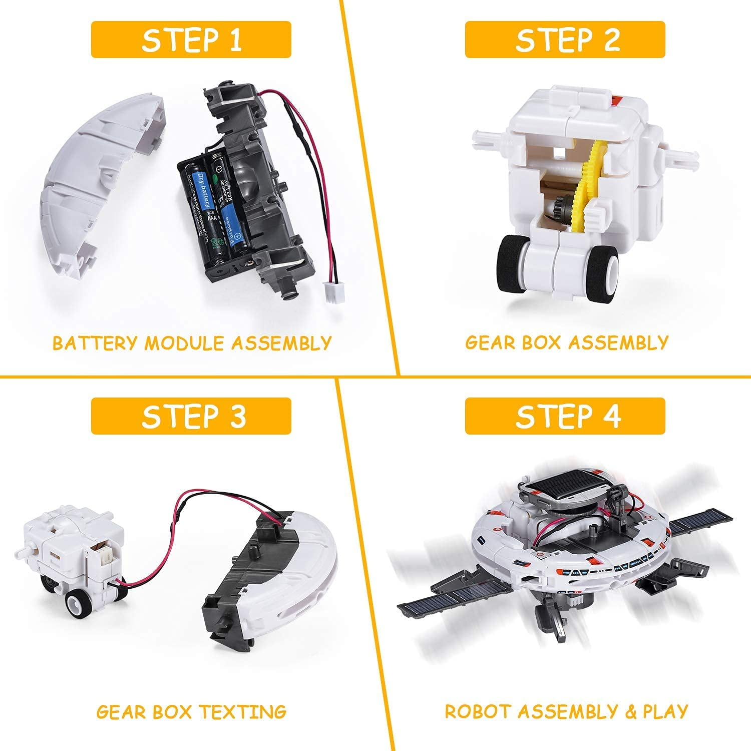 Rirool 6-in-1 Solar Robot STEM Building Kit, DIY Educational Science Project for Kids (201 Pieces) m0oh2
