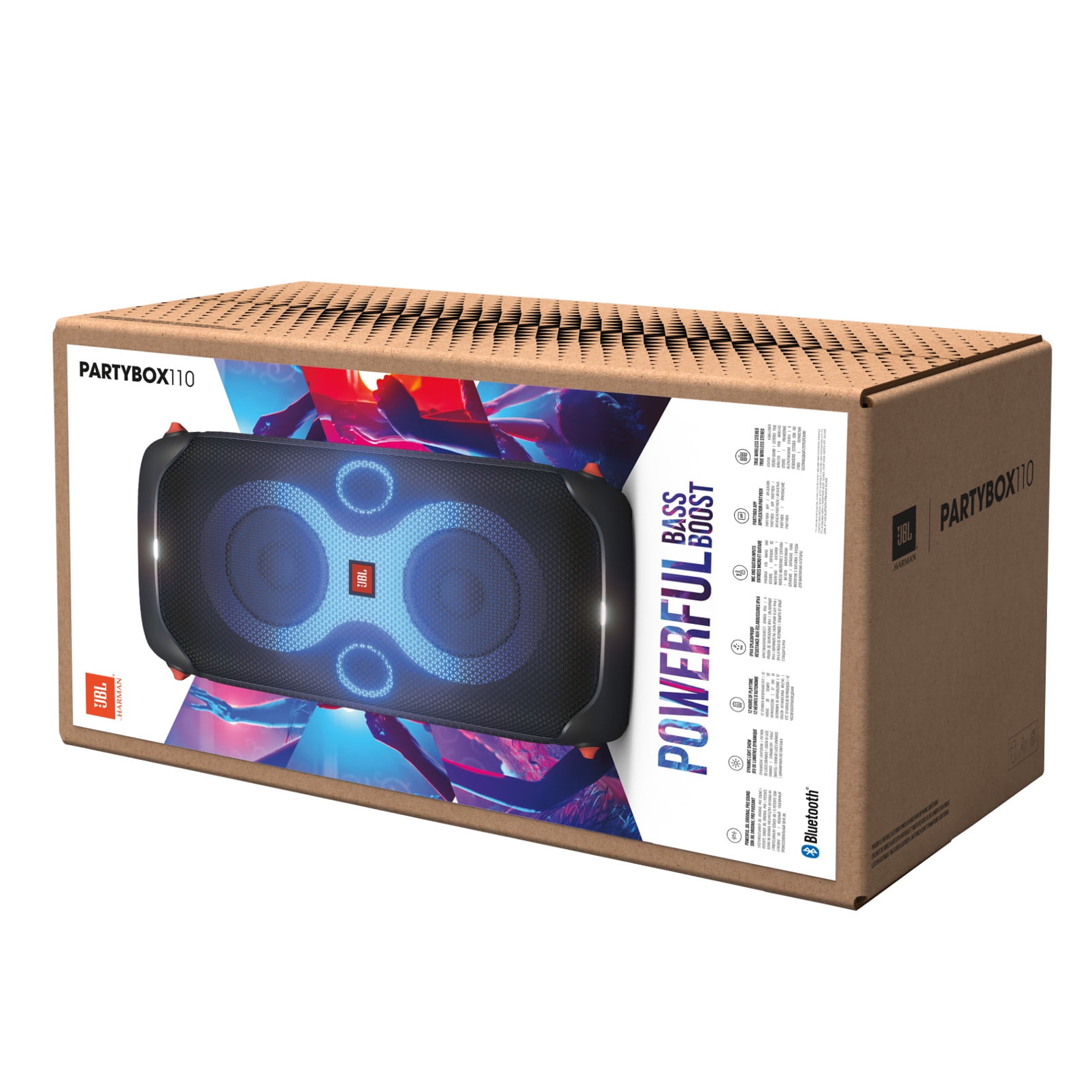 JBL PartyBox 110 Portable Bluetooth Speaker with Dynamic Light Show and Deep Bass (Black) pjgzz
