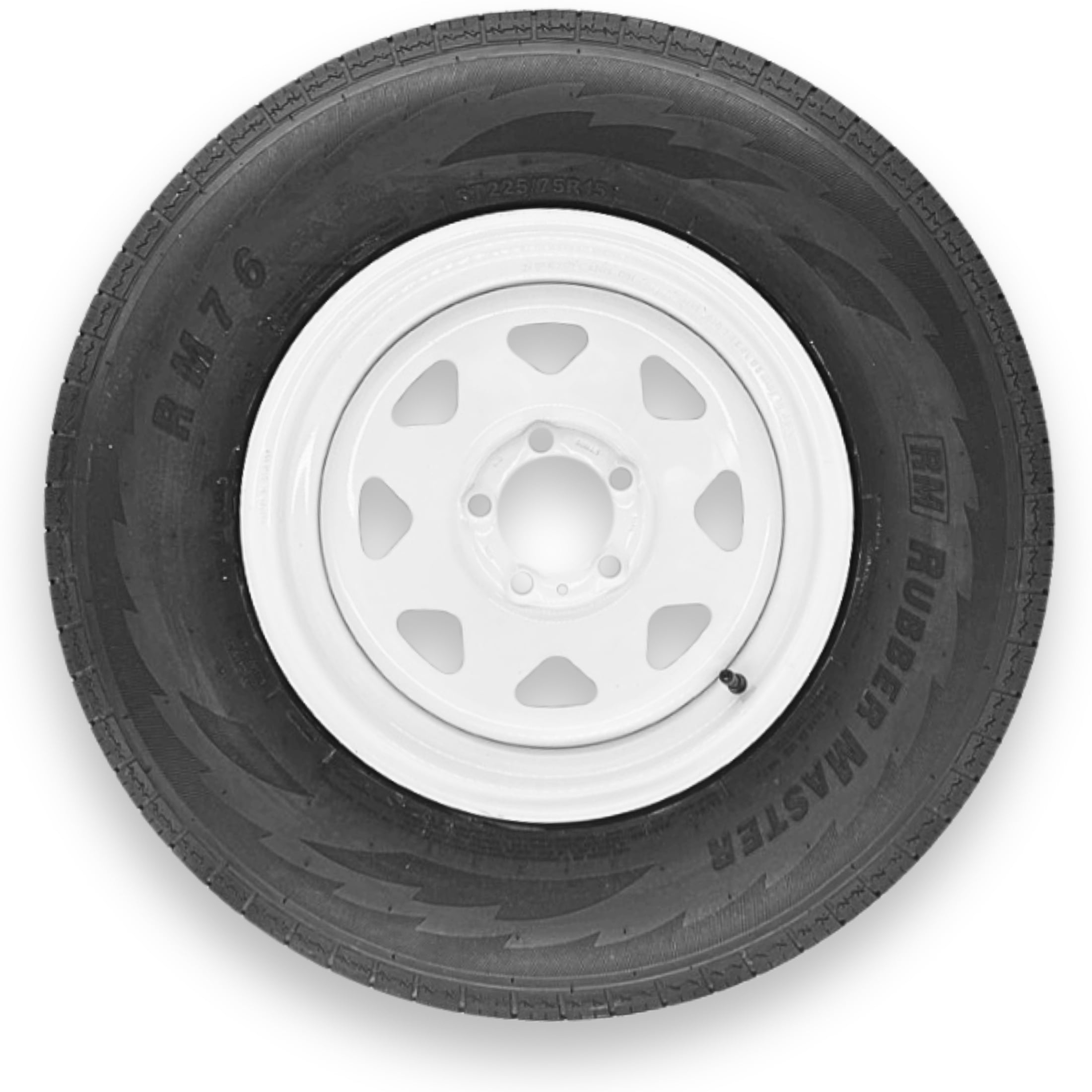 RubberMaster ST225/75R15 Highway Rib Tire and 8-Spoke Wheel Assembly (10 Ply, 5 on 4.5 in) 65wxf