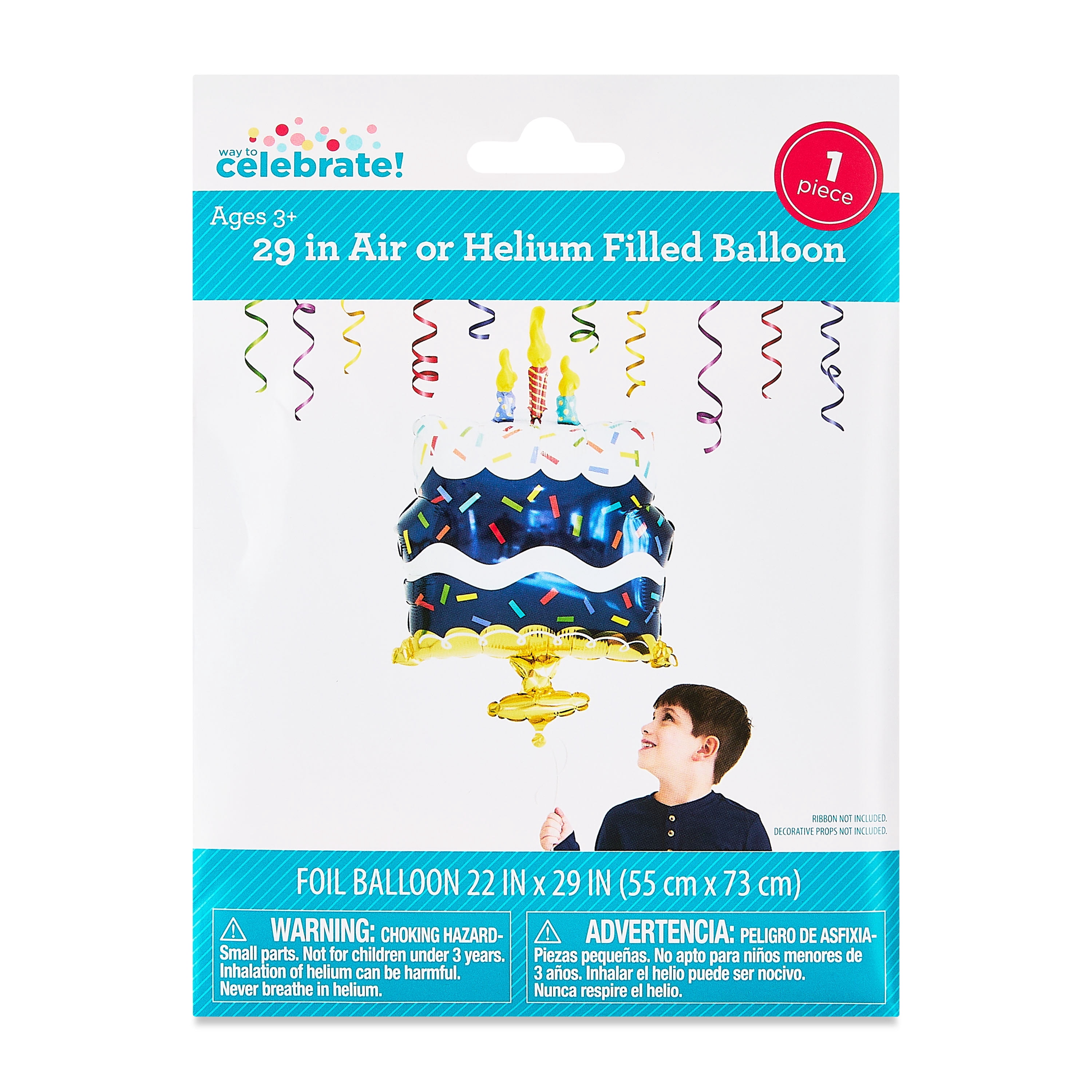 Way To Celebrate Tiered Birthday Cake Balloon (Navy, 29 in) gh87j