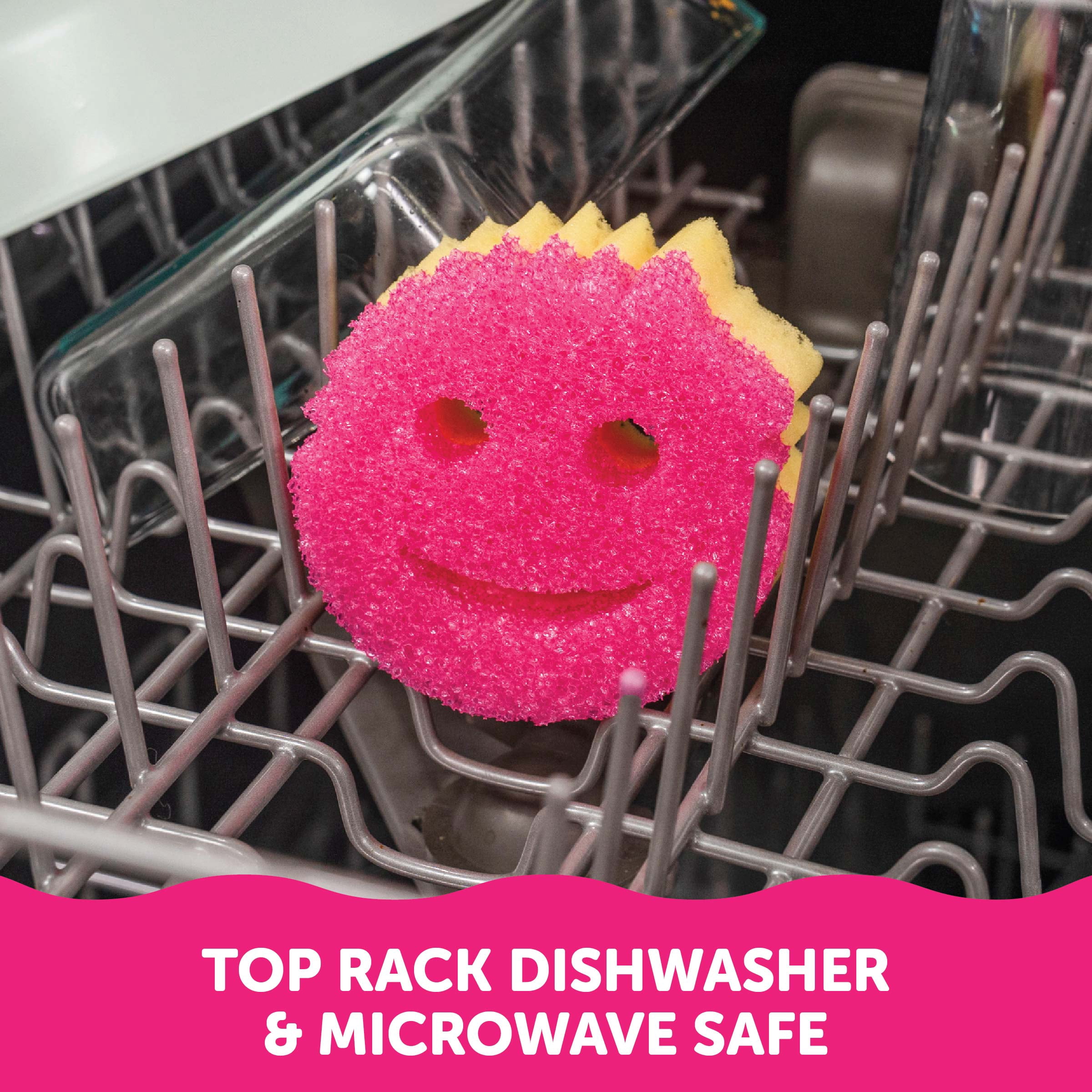 Scrub Daddy Scrub Mommy Dual-Sided Scratch-Free Cleaning Sponge (Pink, 1-Pack) m9qrx