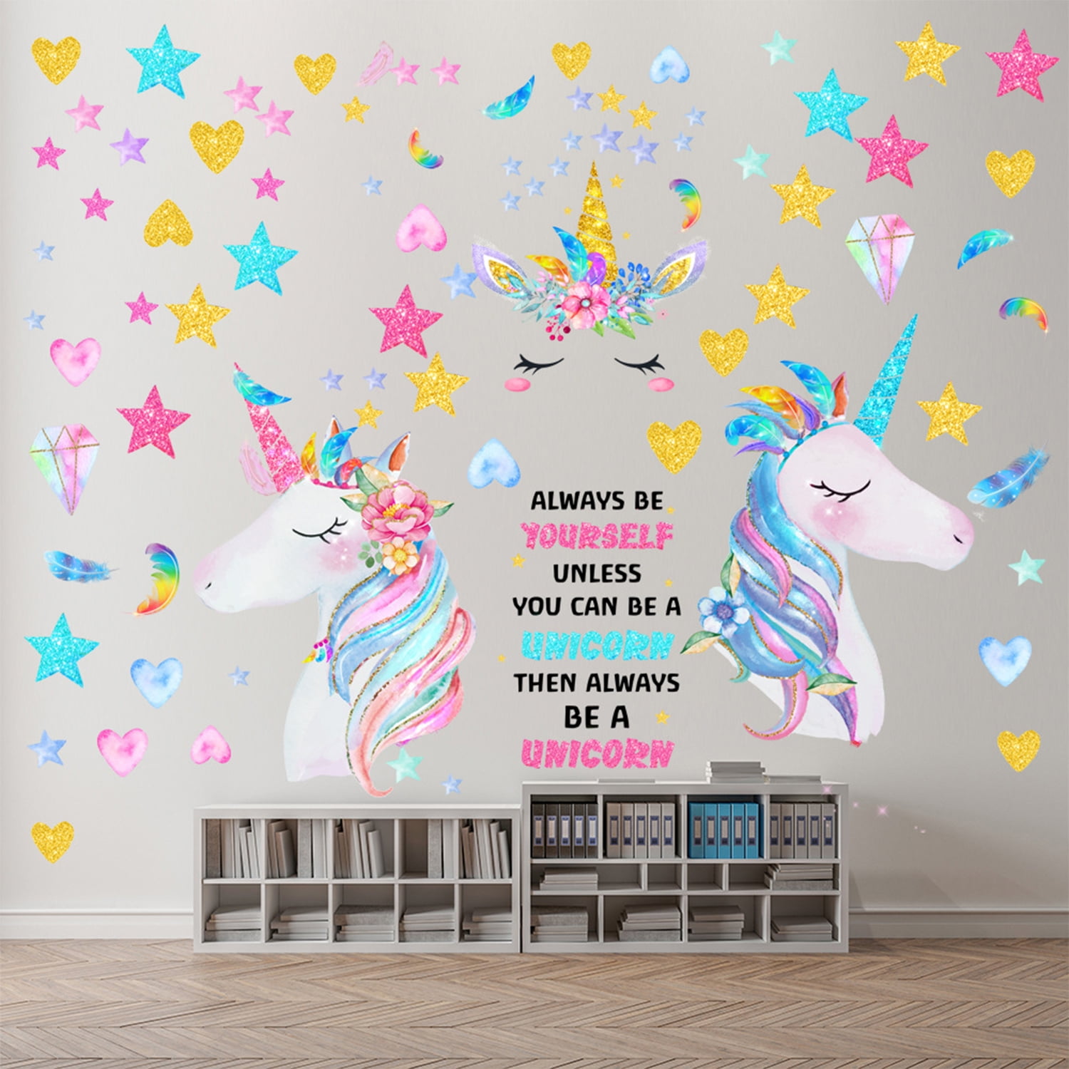 Style-Carry Wall Decals Kids Room Decor Vinyl Stickers for Girls Bedroom (Multicolor, 3 Sheets, 22.6 in x 13.6 in) s89y1