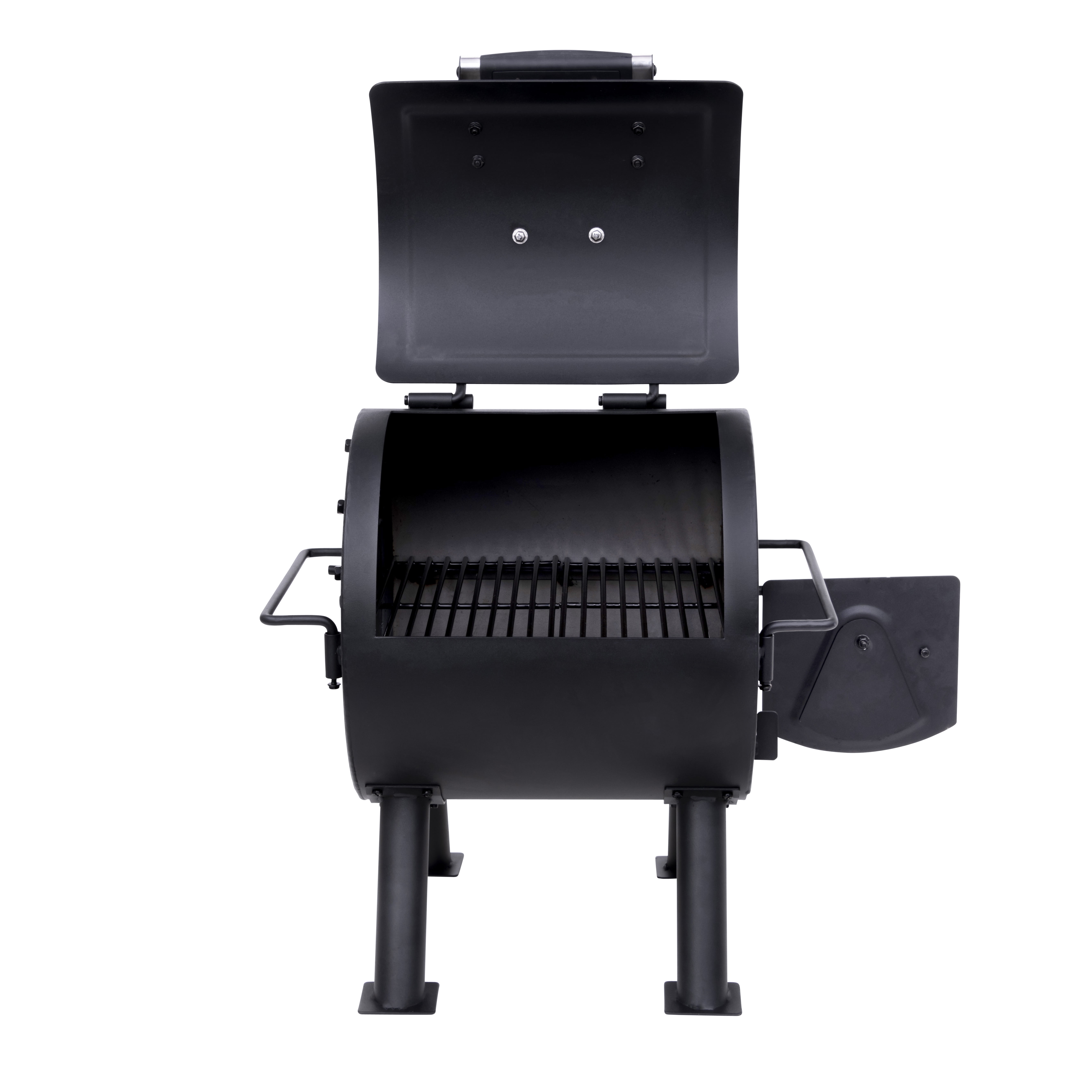 Oklahoma Joe’s Hitch Portable Charcoal Grill, Heavy-Duty Offset Smoker Attachment (Black, 220 sq in) jmzxh