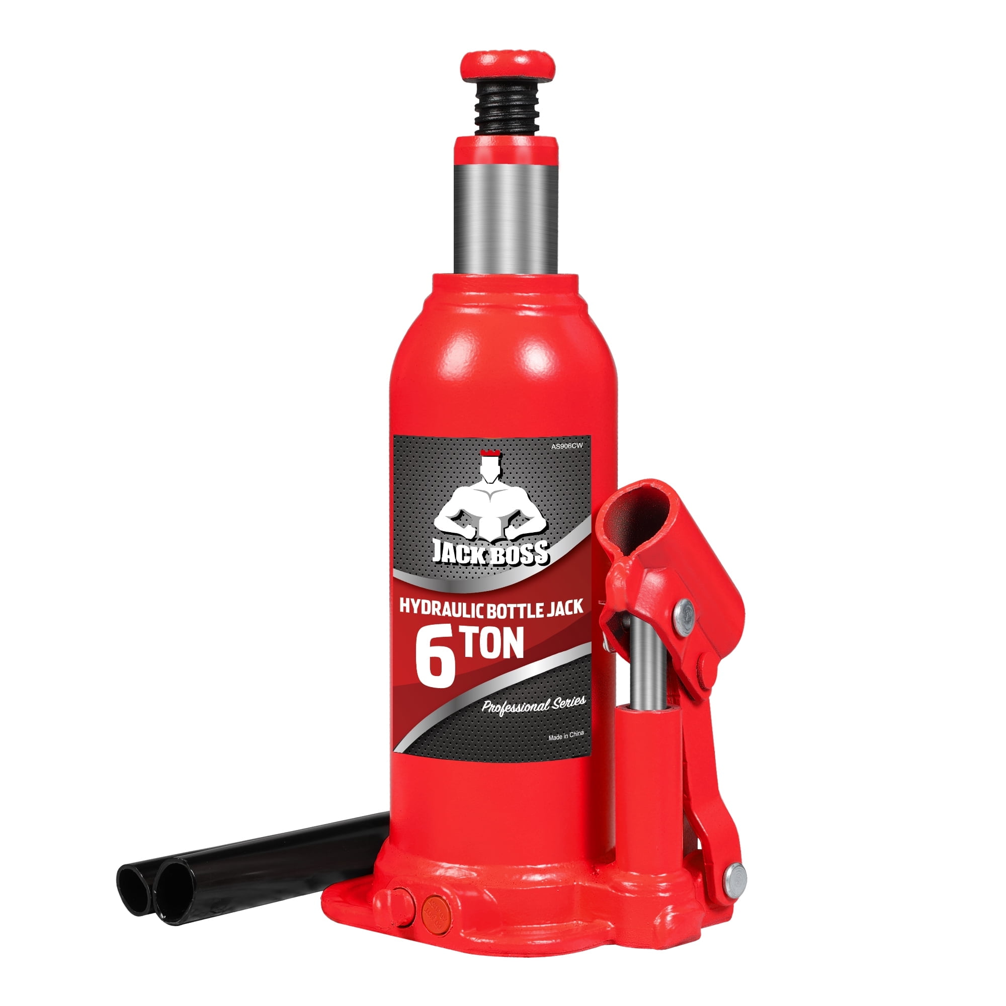 Jack Boss 6 Ton Hydraulic Welded Jack, Heavy-Duty Multi-Directional Lift for Auto Repair (Red, 12,000 lb) 8xj21
