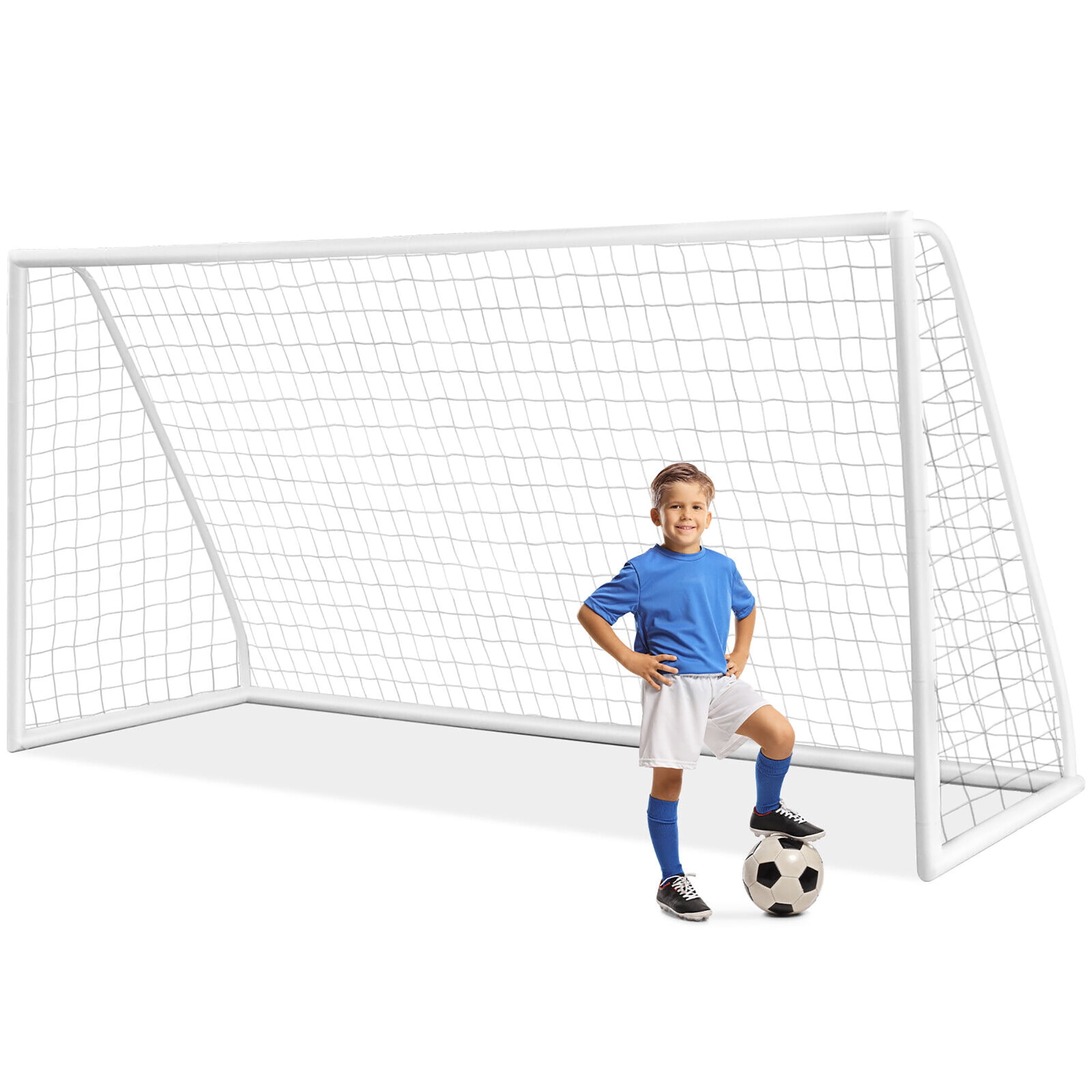 Gymax All-Weather Soccer Goal for Backyard Practice (White, 12 x 6 ft) ipswm
