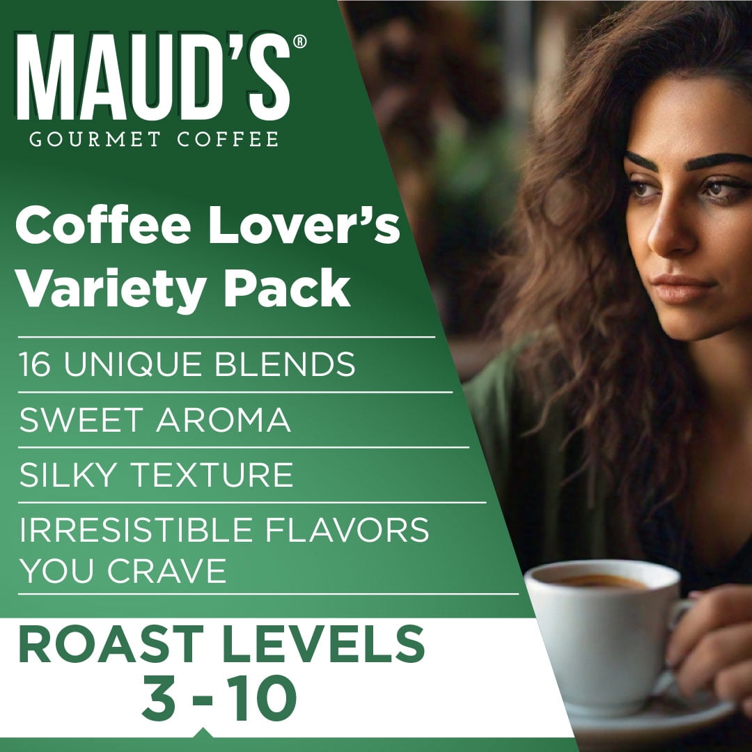 Maud's Coffee Lover's Variety Pack, 100% Arabica Single Serve Coffee Pods (16 Blend Variety, 40 Count) oz4nk