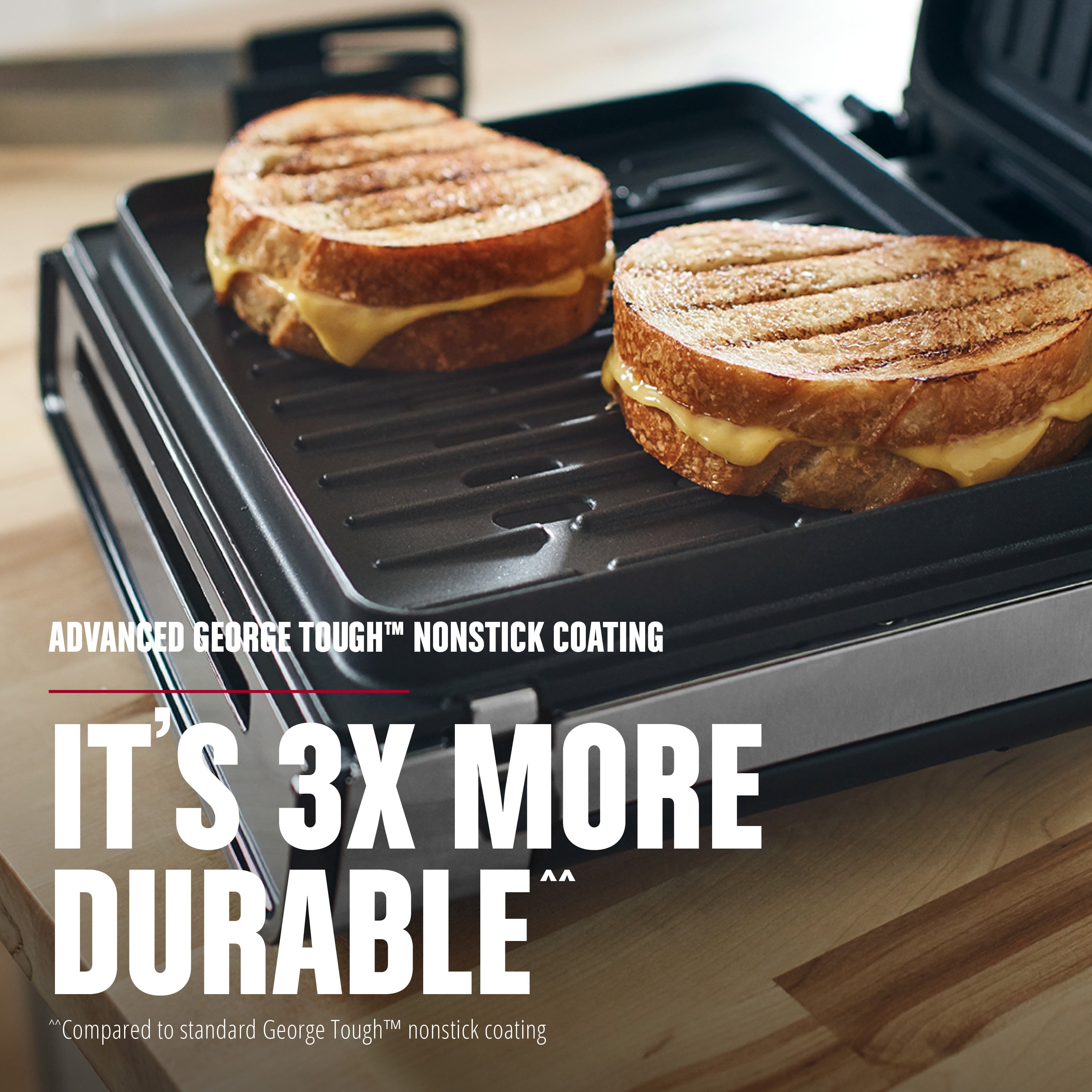 George Foreman Electric Indoor Grill, Smokeless Contact Grilling with Removable Plates (Silver, 90 sq in) jdmso