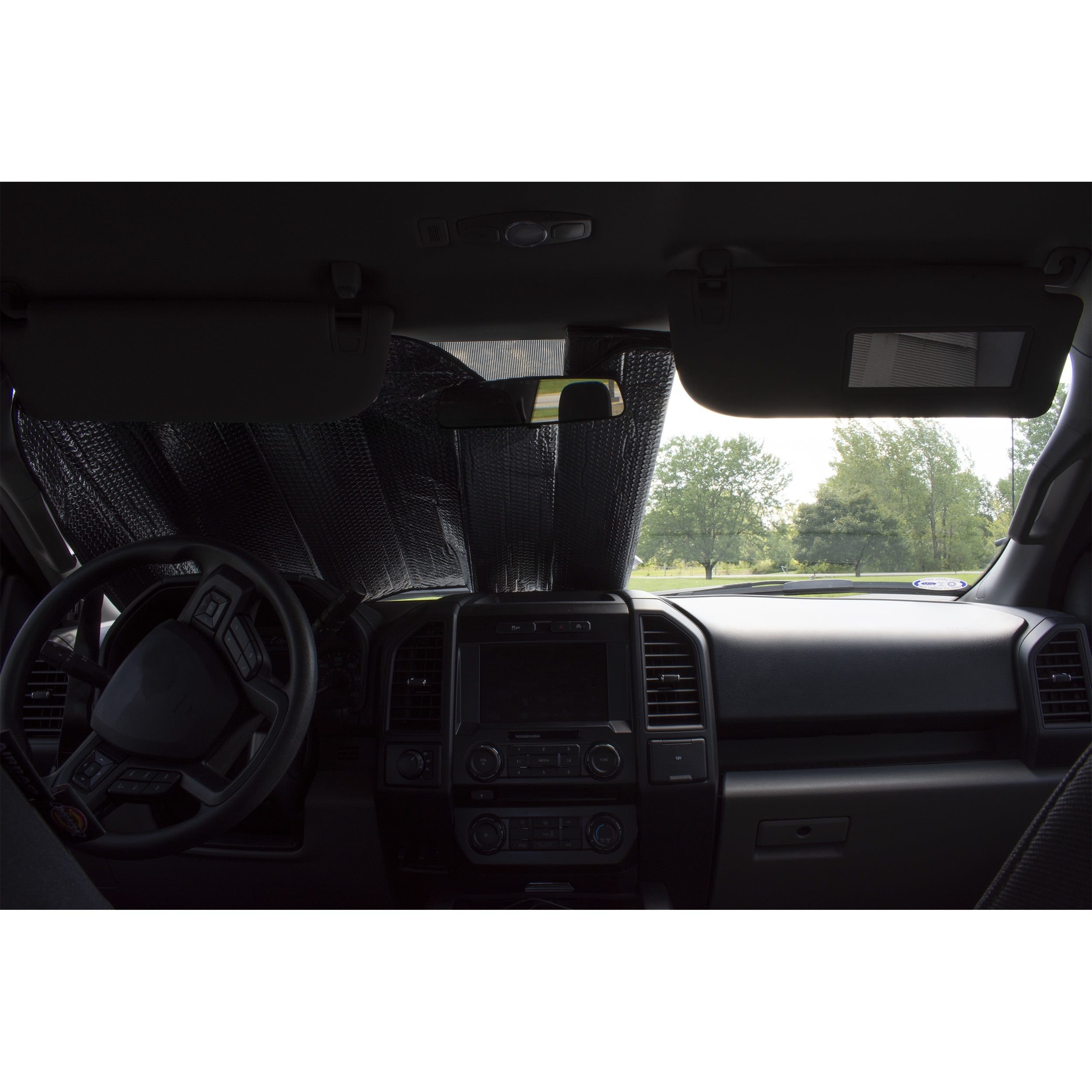 Genuine Dickies Accordion Windshield Sunshade for Cars and SUVs (Grey, 28.5 in x 63 in) kv7gq