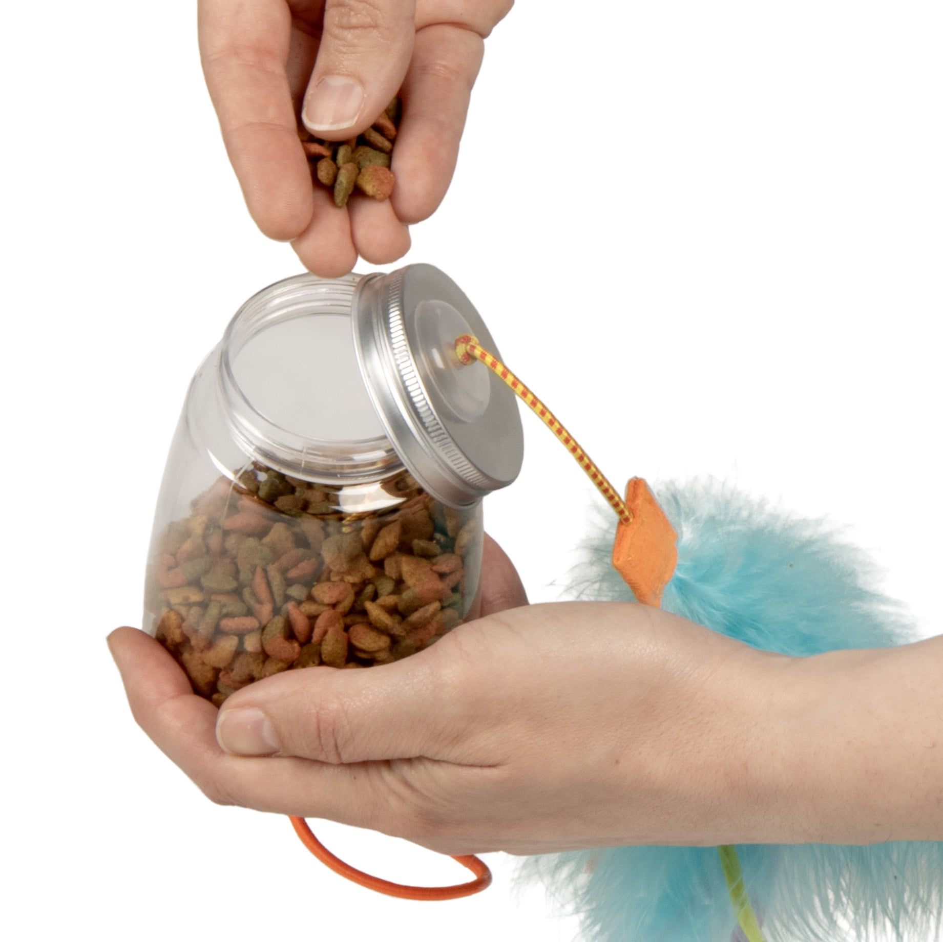 SmartyKat Treat Teaser Interactive Cat Toy for Prey Play and Treat Dispensing (Multi-Color, Medium) smh8h
