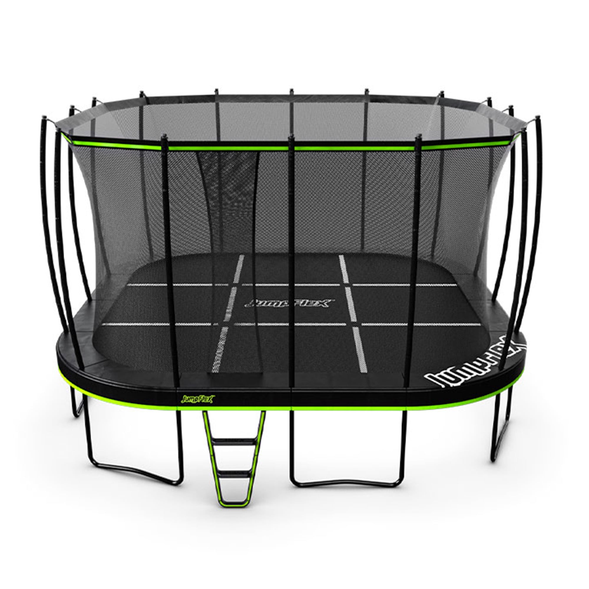 JumpFlex MEGA Outdoor Trampoline with SMARTSHADE Canopy (Black, 19 ft) anaoa